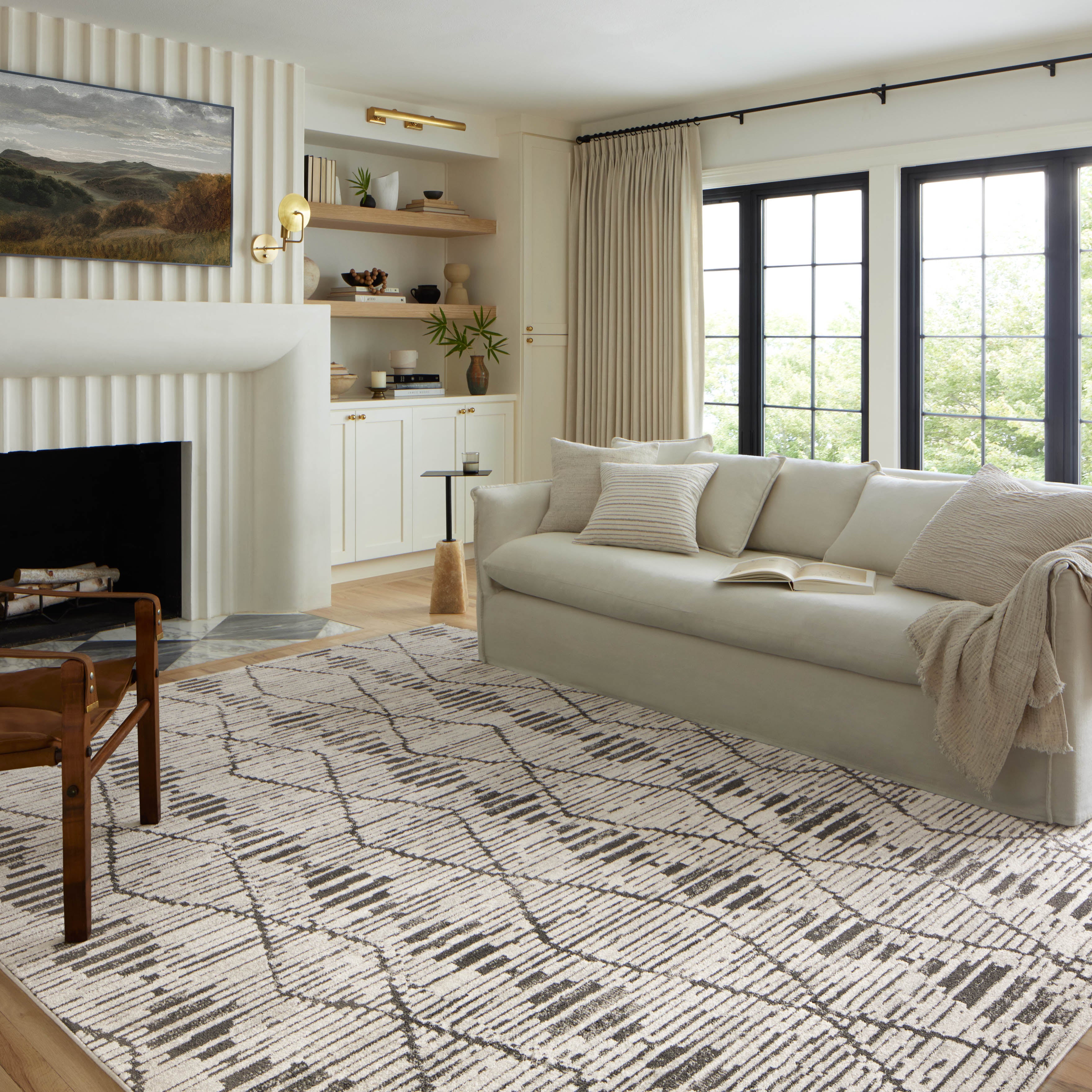 Loloi Kamala Charcoal / Dove Rug 0-RUGS-patterned Loloi