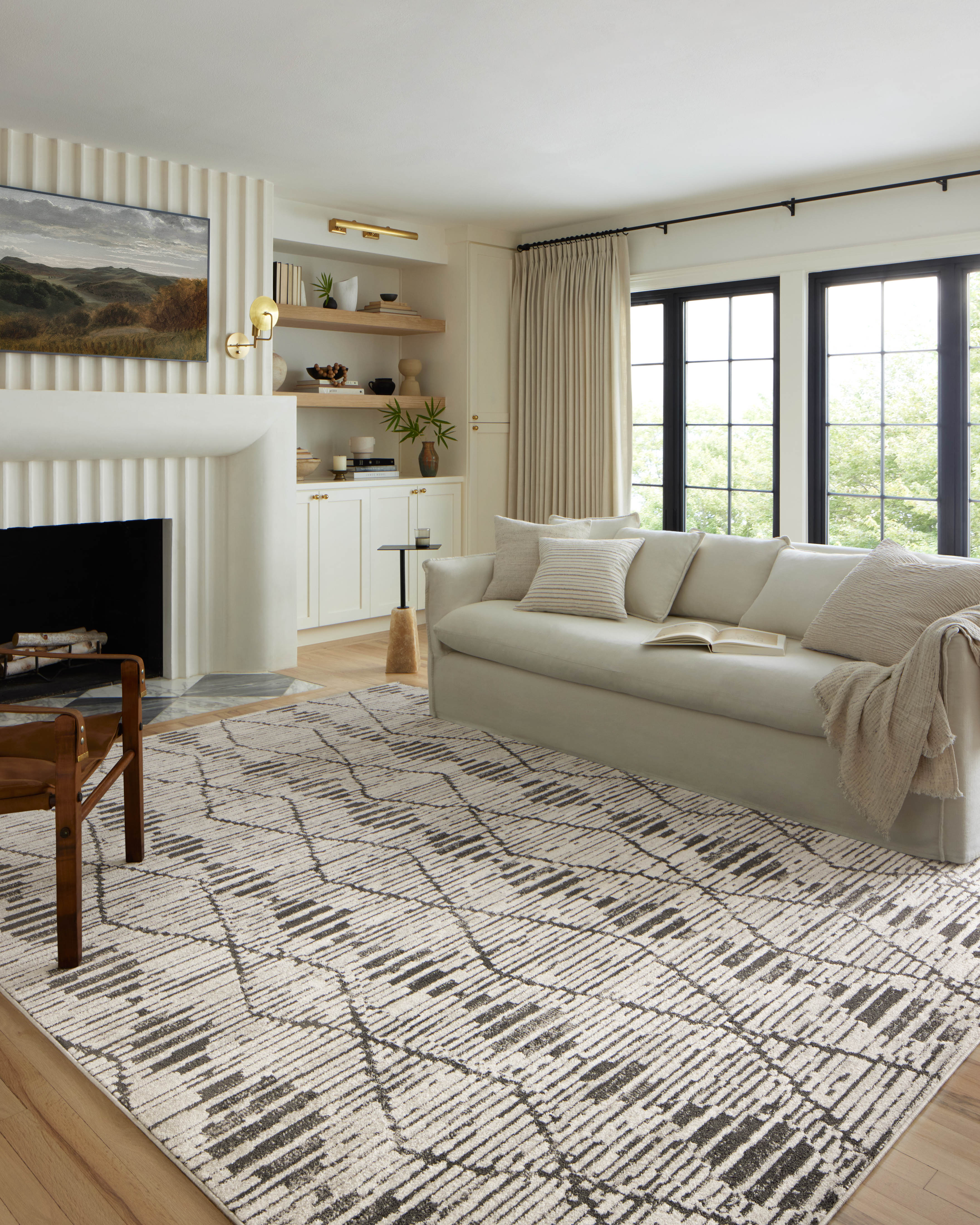 Loloi Kamala Charcoal / Dove Rug 0-RUGS-patterned Loloi