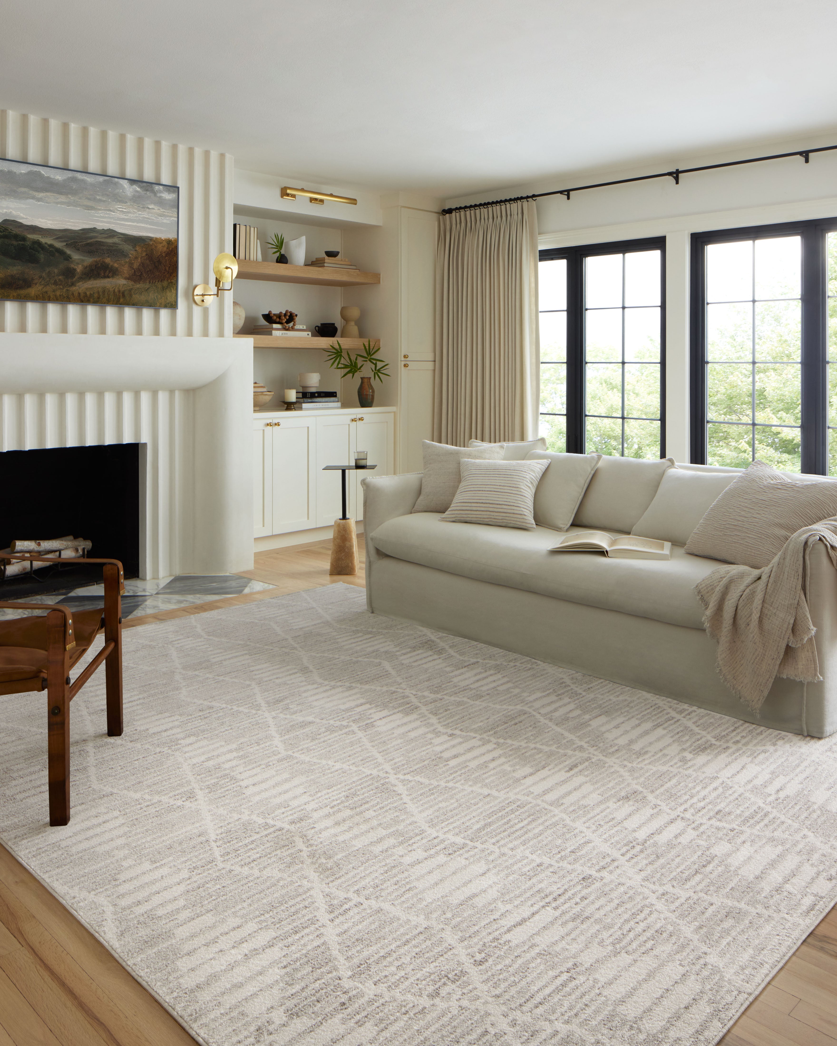 Loloi Kamala Ivory / Silver Rug 0-RUGS-patterned Loloi