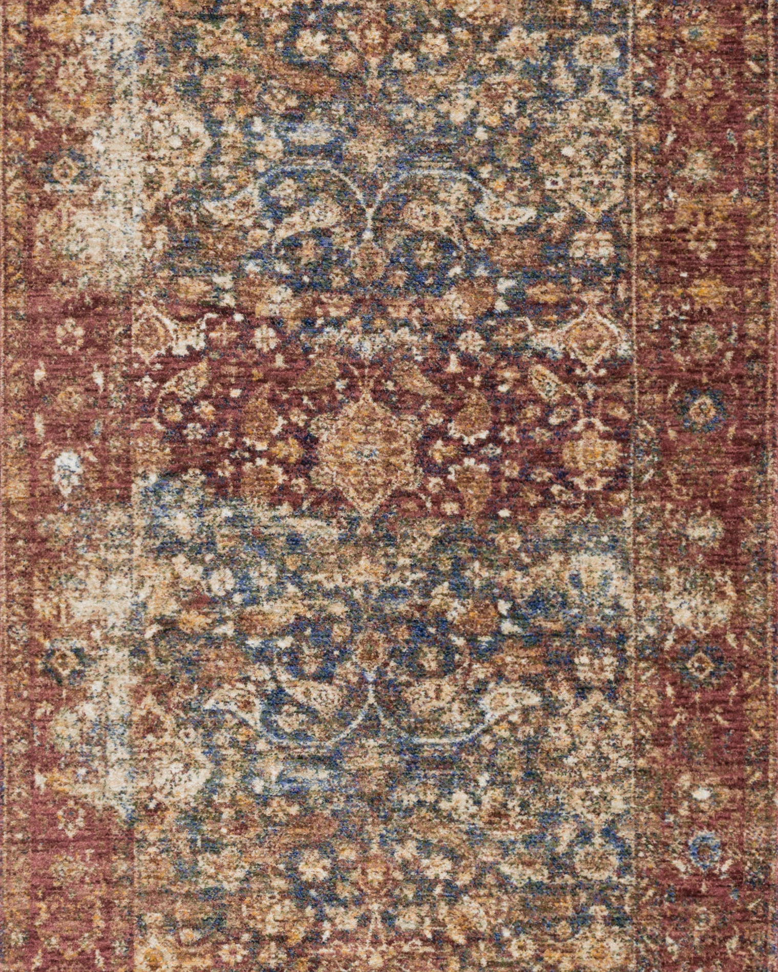 Magnolia Home By Joanna Gaines x Loloi Kennedy Denim / Brick Rug RUGS - synthetic Loloi