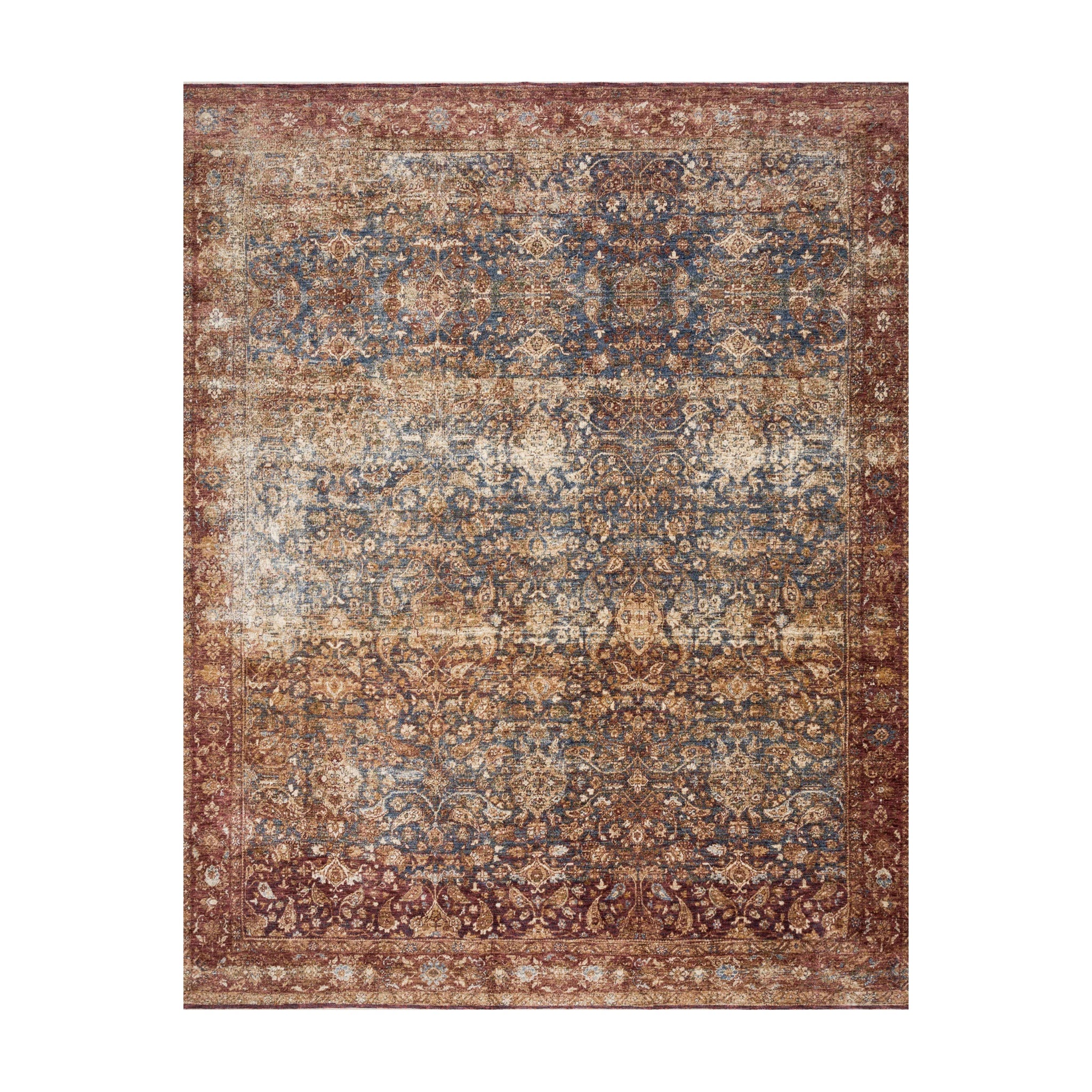 Magnolia Home By Joanna Gaines x Loloi Kennedy Denim / Brick Rug RUGS - synthetic Loloi 18" x 18"