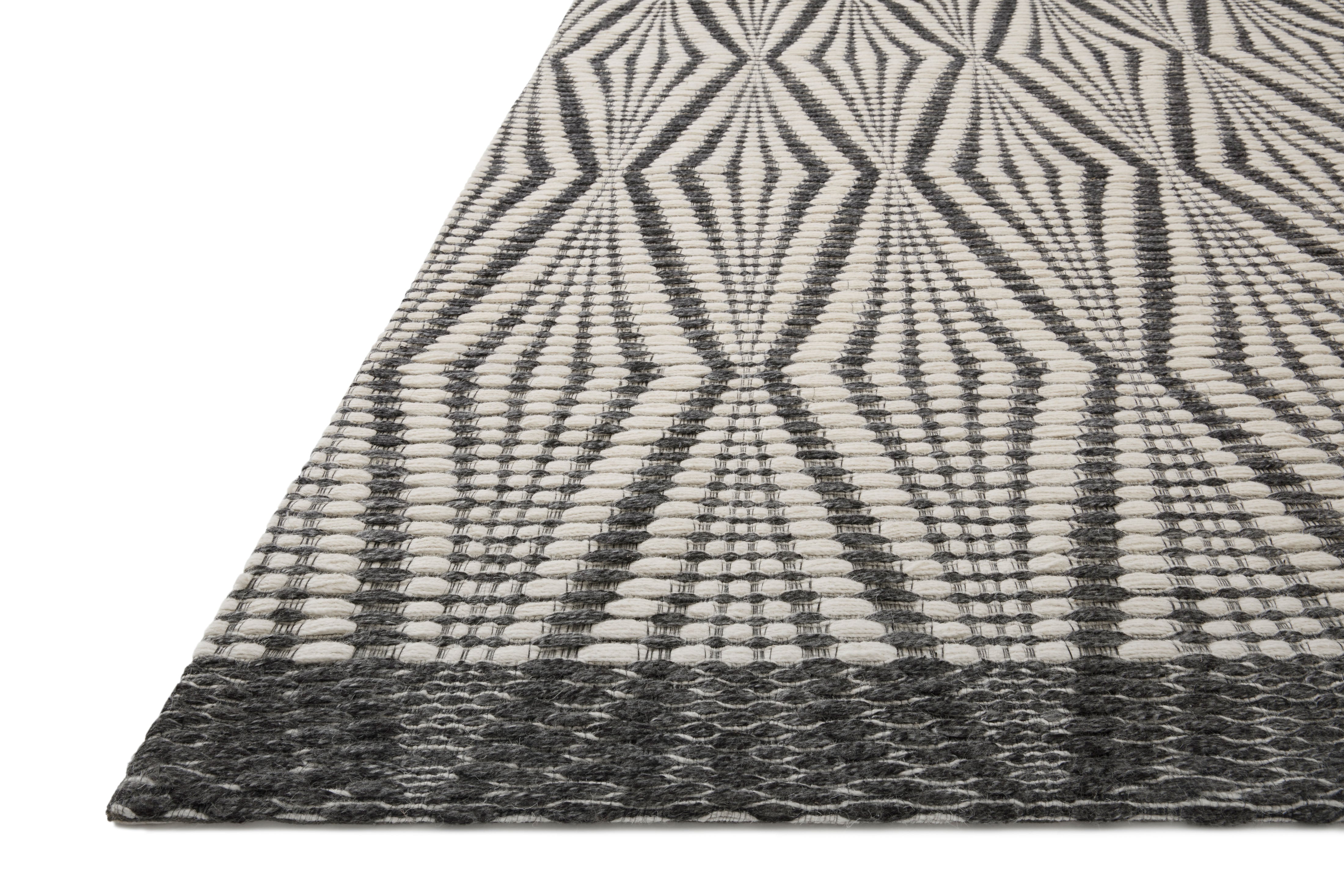 Loloi Kenzie Ivory / Charcoal Rug RUGS - wool Loloi