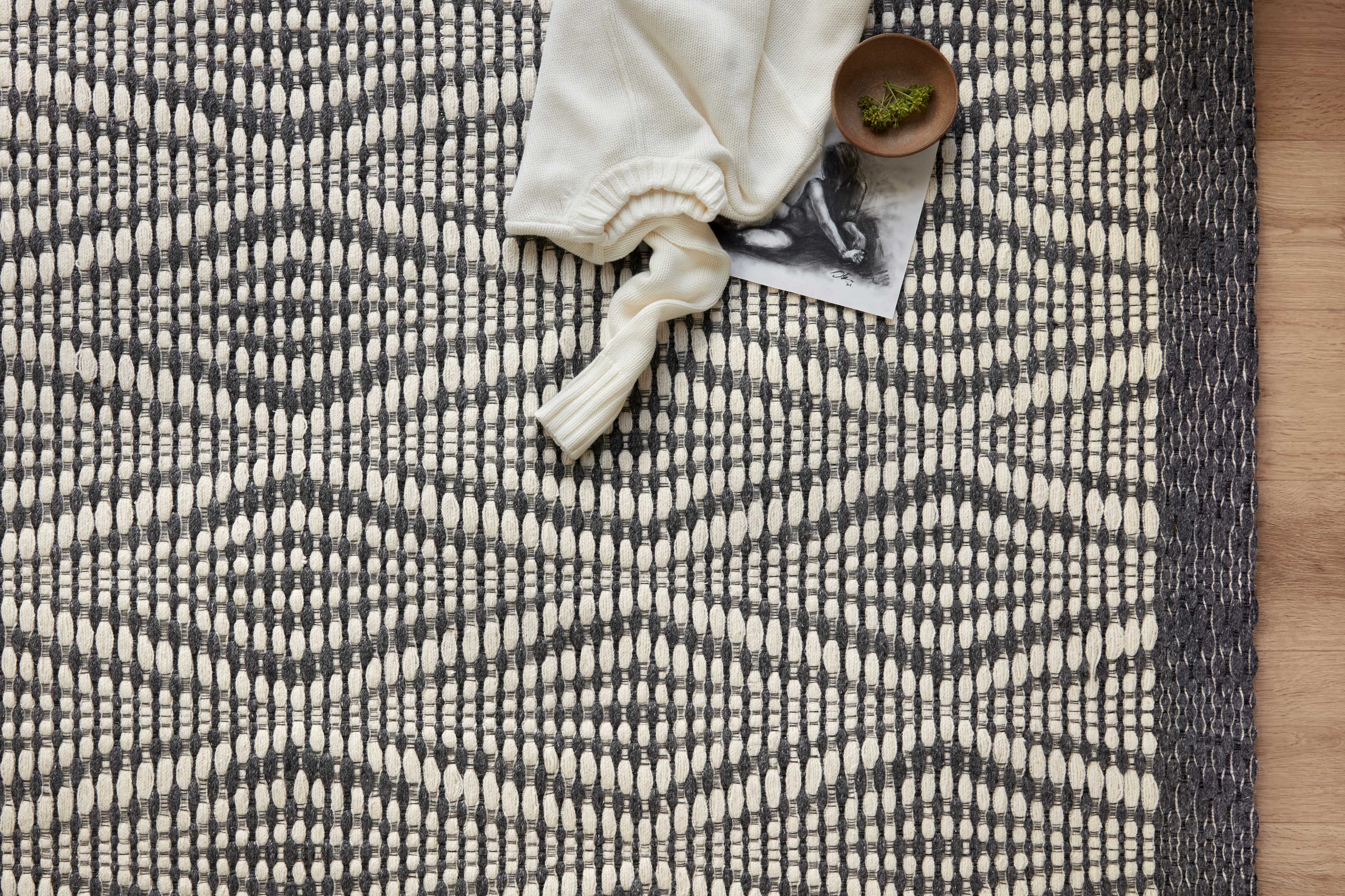 Loloi Kenzie Ivory / Charcoal Rug RUGS - wool Loloi