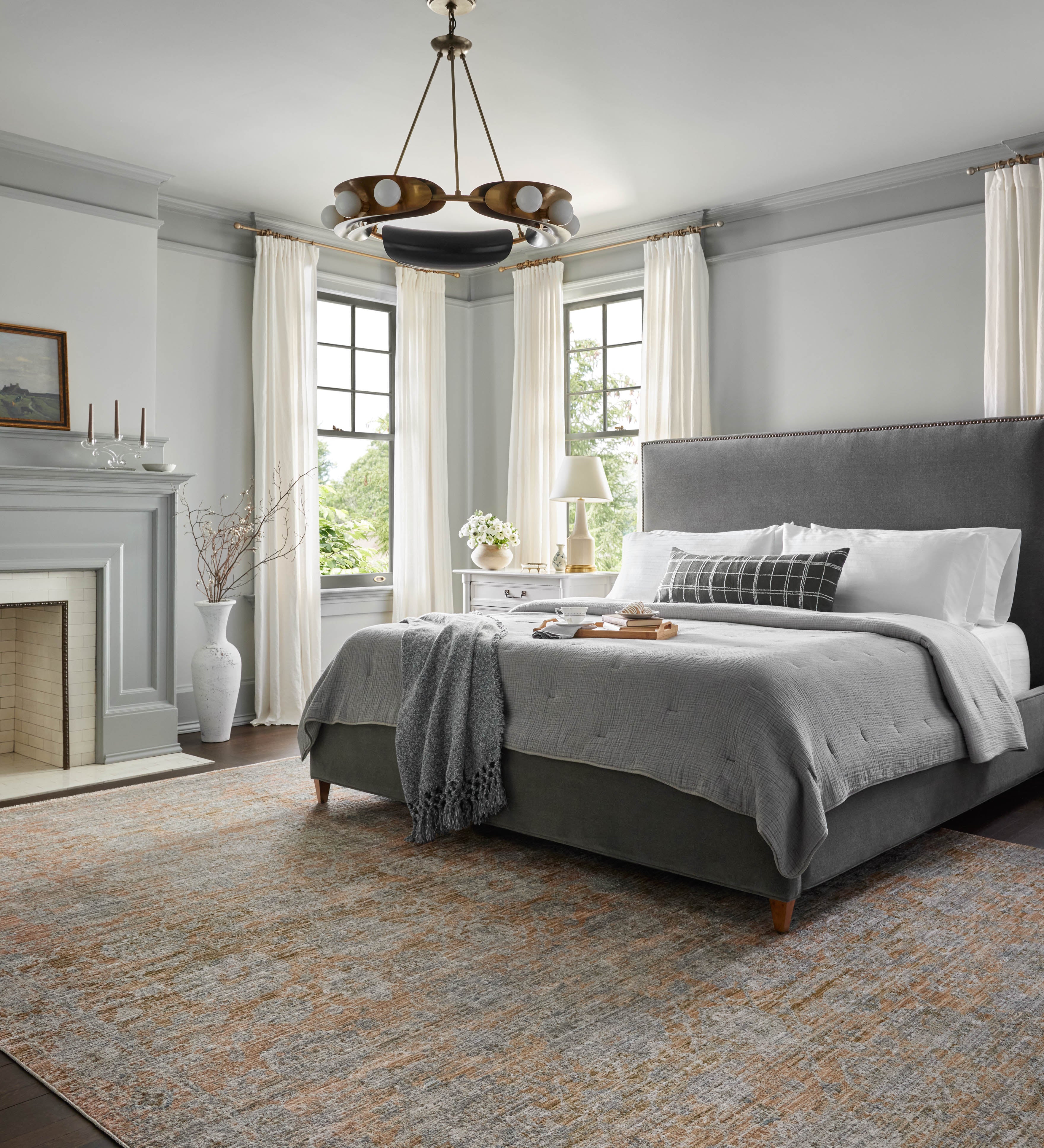 Jean Stoffer x Loloi Katherine Terracotta / Smoke Rug 0-patterned rugs Loloi