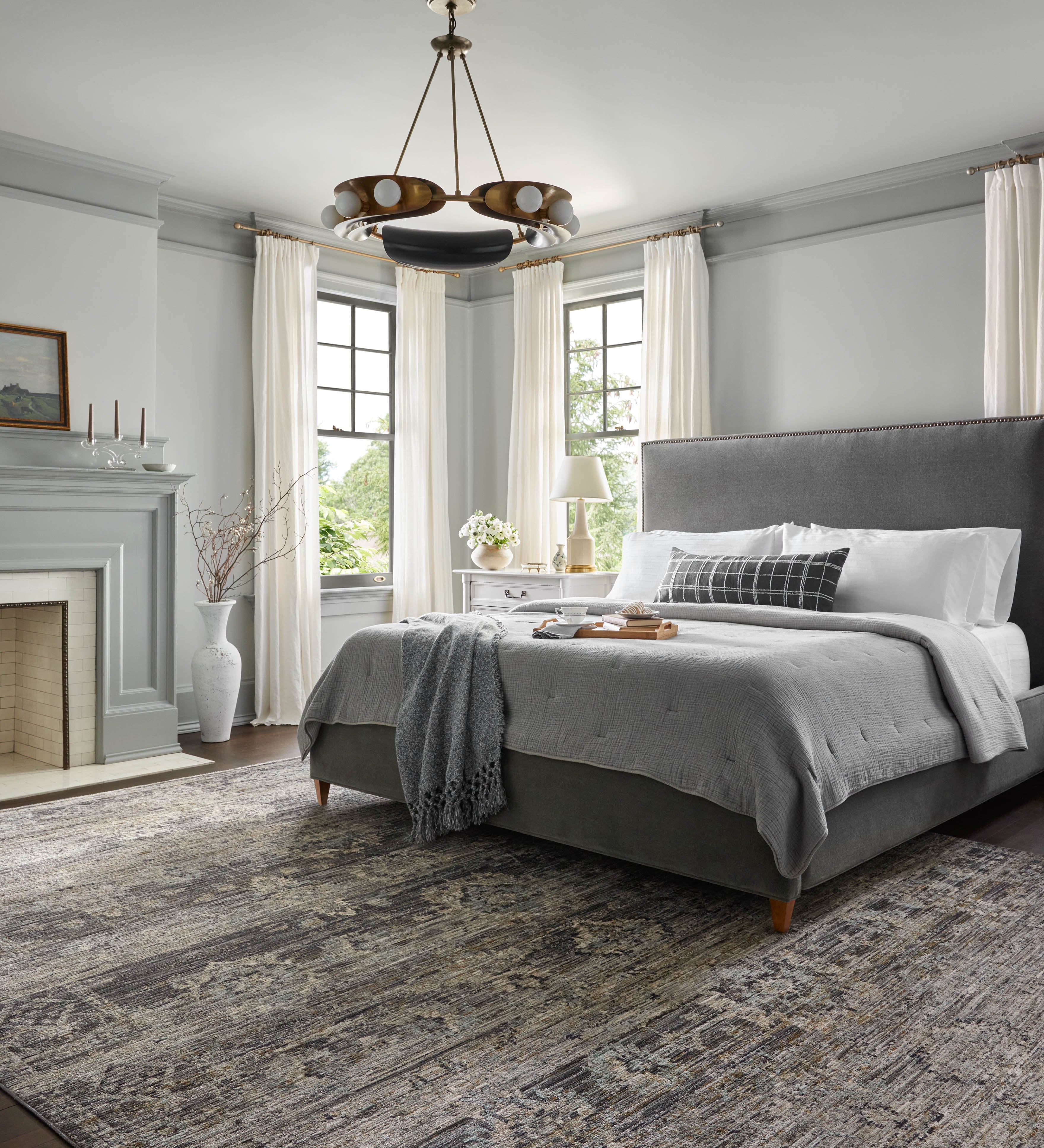 Jean Stoffer x Loloi Katherine Graphite / Jade Rug RUGS - synthetic Loloi