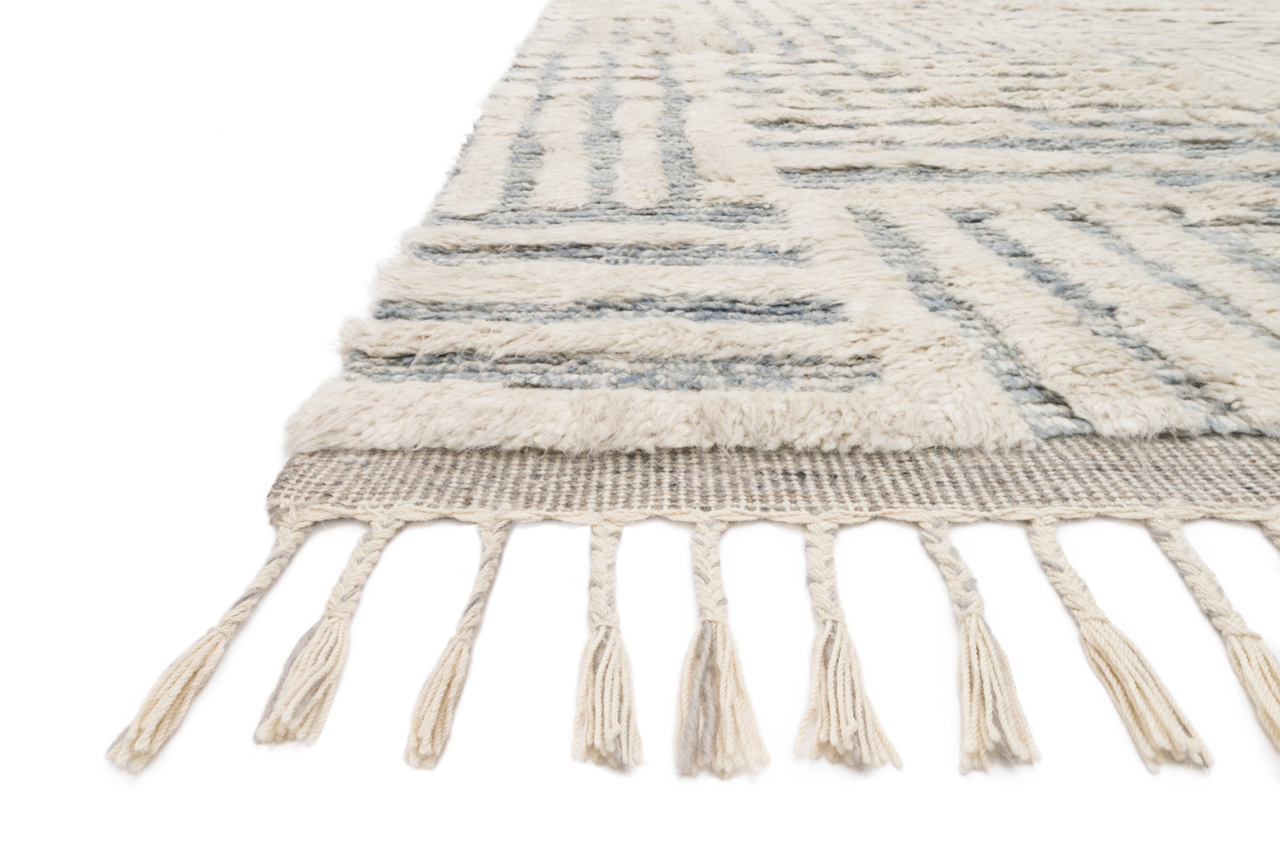 Loloi Khalid Ivory / Sky Rug RUGS - wool Loloi