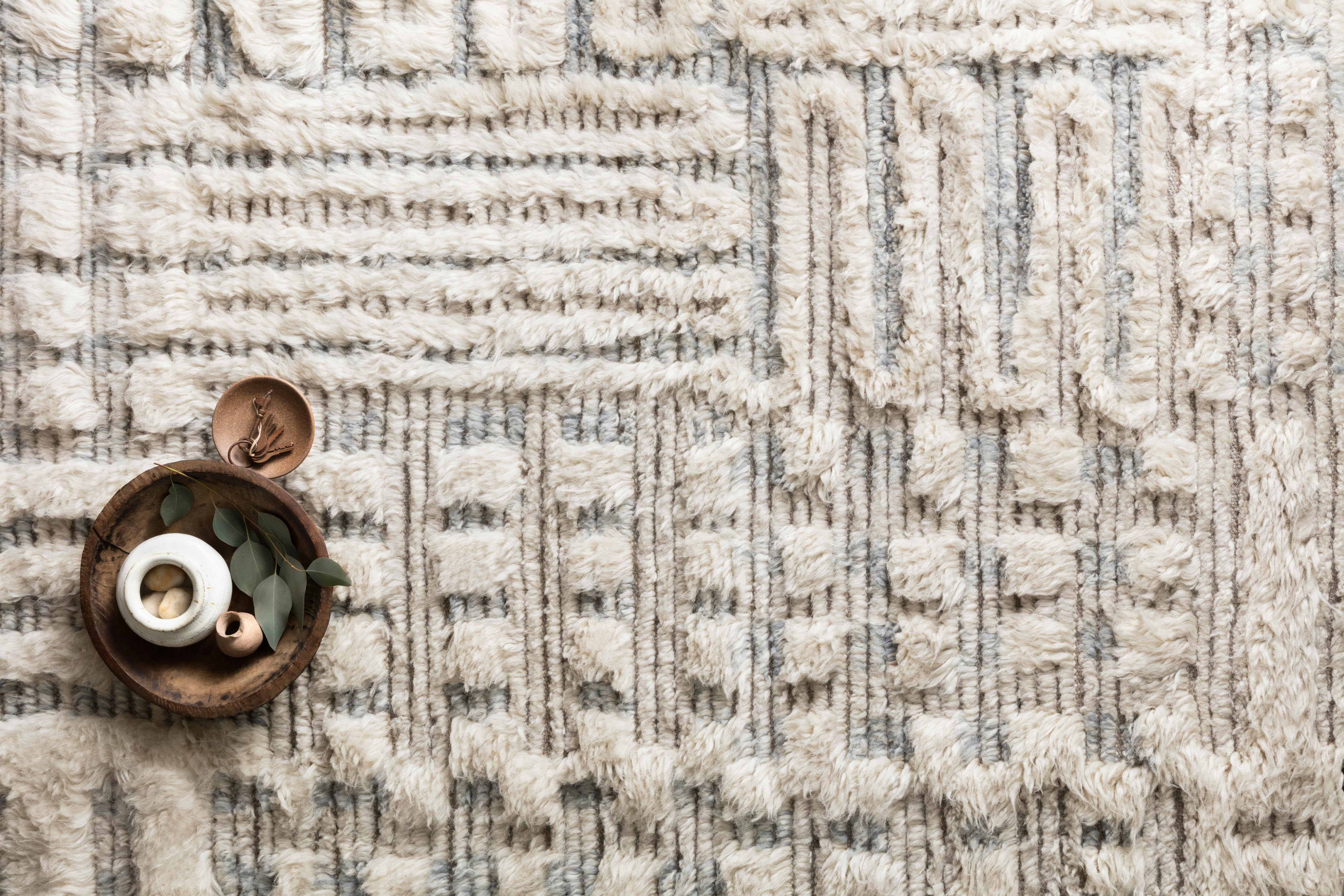 Loloi Khalid Ivory / Sky Rug RUGS - wool Loloi