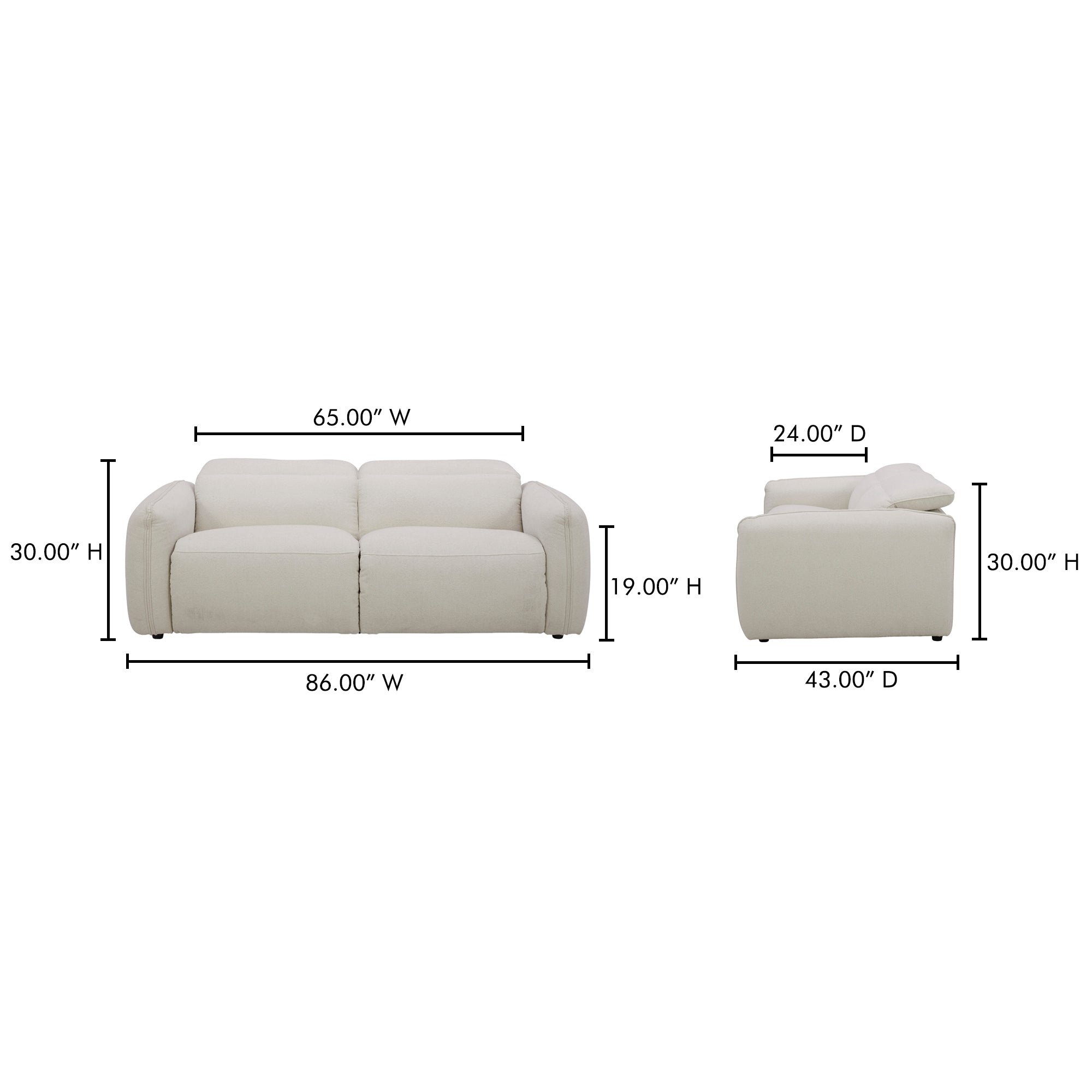 Eli Power Recliner Sofa FURNITURE - sofa Moe's Furniture