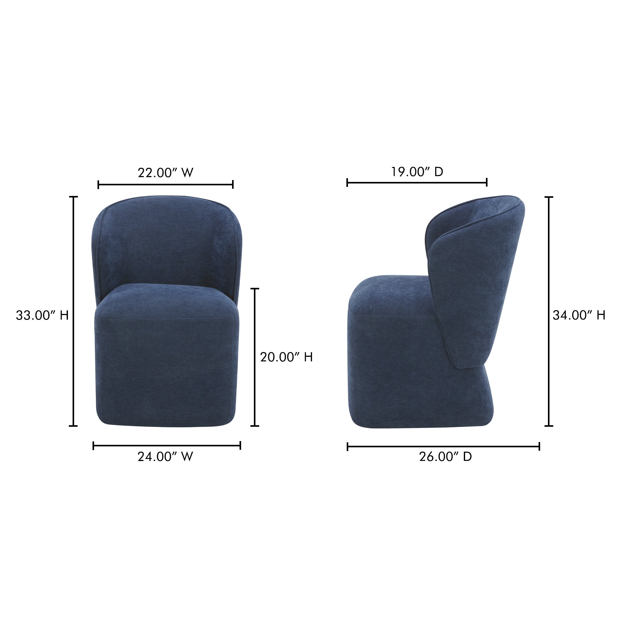 Larson Rolling Dining Chair FURNITURE - dining chair Moe's Furniture
