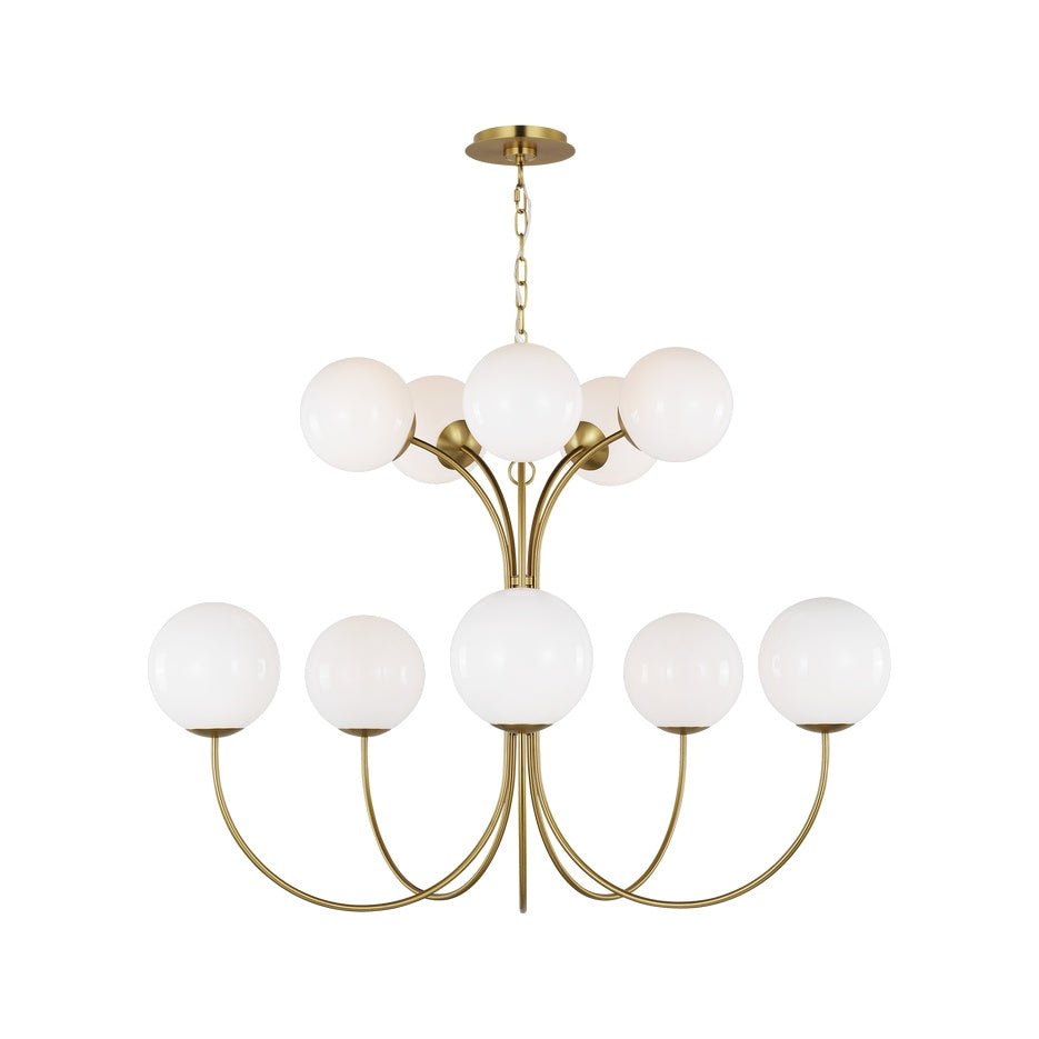 Noemie Large Chandelier LIGHTING - chandelier Visual Comfort - Studio Burnished Brass