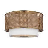 Sawyer Flush Mount LIGHTING - ceiling fixture Visual Comfort - Studio Blonde Rattan