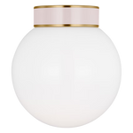 Monroe Semi Flush Mount LIGHTING - ceiling fixture Visual Comfort - Studio Brass/Pink