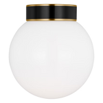 Monroe Semi Flush Mount LIGHTING - ceiling fixture Visual Comfort - Studio Brass/Black