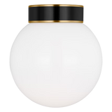 Monroe Semi Flush Mount LIGHTING - ceiling fixture Visual Comfort - Studio Brass/Black