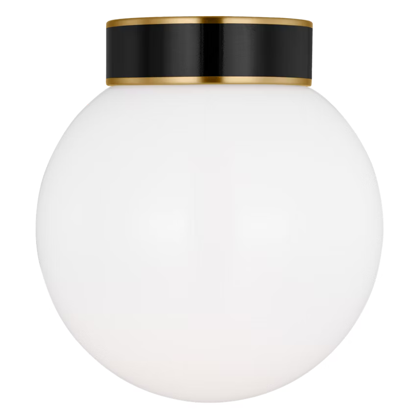 Monroe Semi Flush Mount LIGHTING - ceiling fixture Visual Comfort - Studio Brass/Black