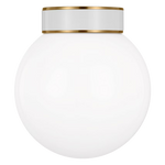 Monroe Semi Flush Mount LIGHTING - ceiling fixture Visual Comfort - Studio Brass/White