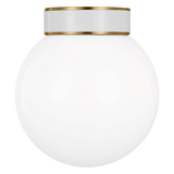 Monroe Semi Flush Mount LIGHTING - ceiling fixture Visual Comfort - Studio Brass/White
