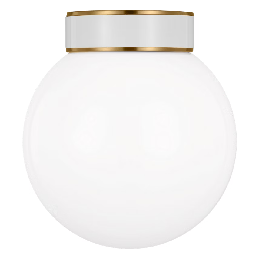 Monroe Semi Flush Mount LIGHTING - ceiling fixture Visual Comfort - Studio Brass/White