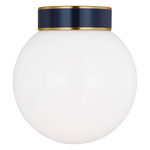 Monroe Semi Flush Mount LIGHTING - ceiling fixture Visual Comfort - Studio Brass/Navy