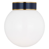 Monroe Semi Flush Mount LIGHTING - ceiling fixture Visual Comfort - Studio Brass/Navy