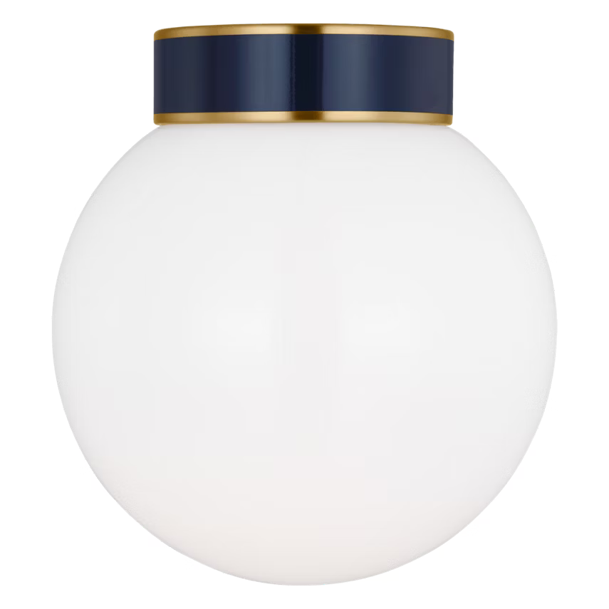 Monroe Semi Flush Mount LIGHTING - ceiling fixture Visual Comfort - Studio Brass/Navy