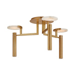 Melange Large Floating Disc Semi-Flush Chandelier LIGHTING - chandelier Visual Comfort Antique-Burnished Brass