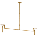 Melange Extra Large Floating Disc Linear Chandelier LIGHTING - chandelier Visual Comfort Antique-Burnished Brass