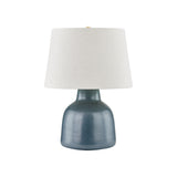 Ridgefield Table Lamp LIGHTING - table lamp Hudson Valley Lighting Aged Brass / Ceramic Textured Navy