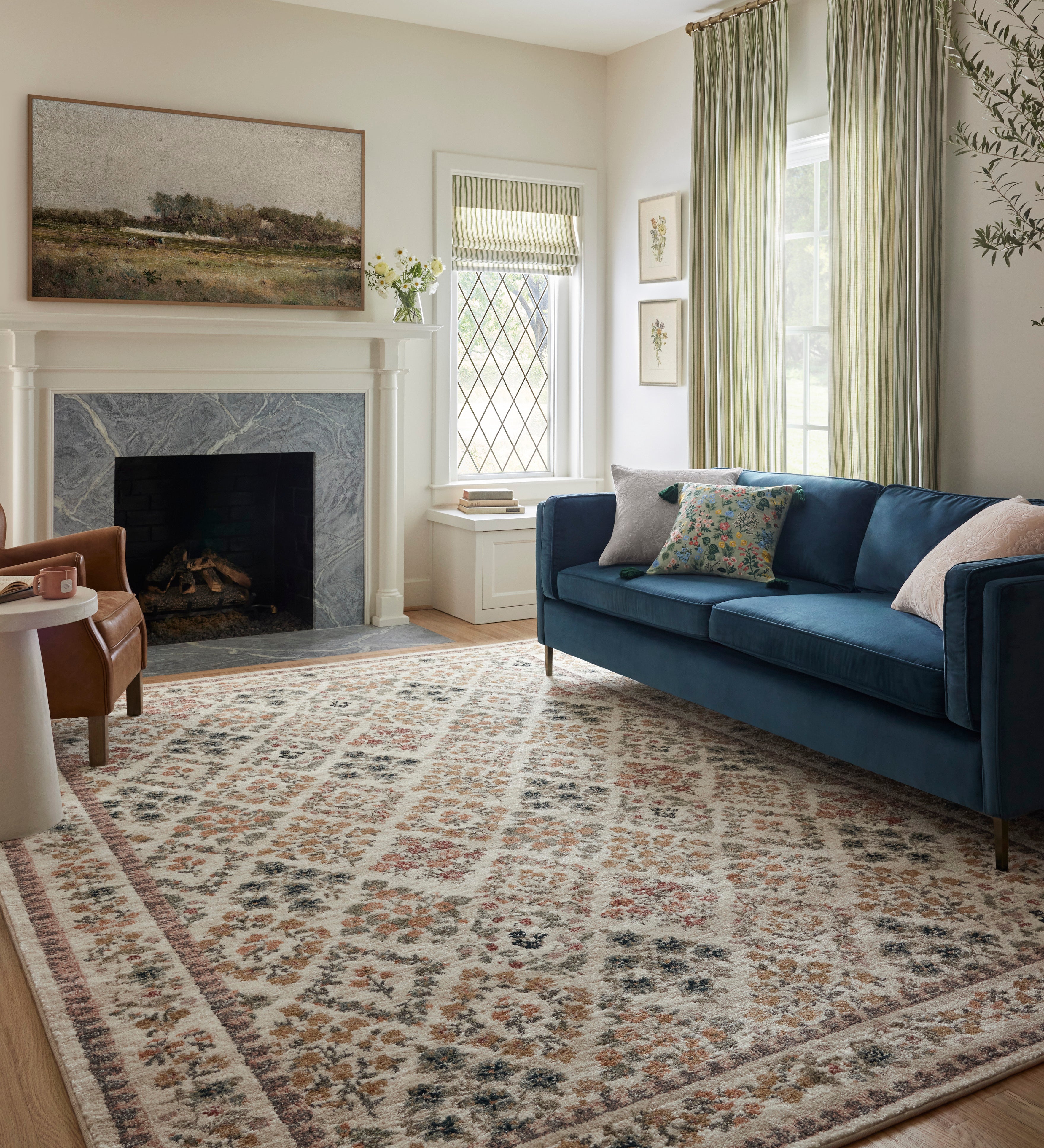 Rifle Paper Co. x Loloi Laurel Parquet Cream Rug 0-RUGS-patterned Loloi