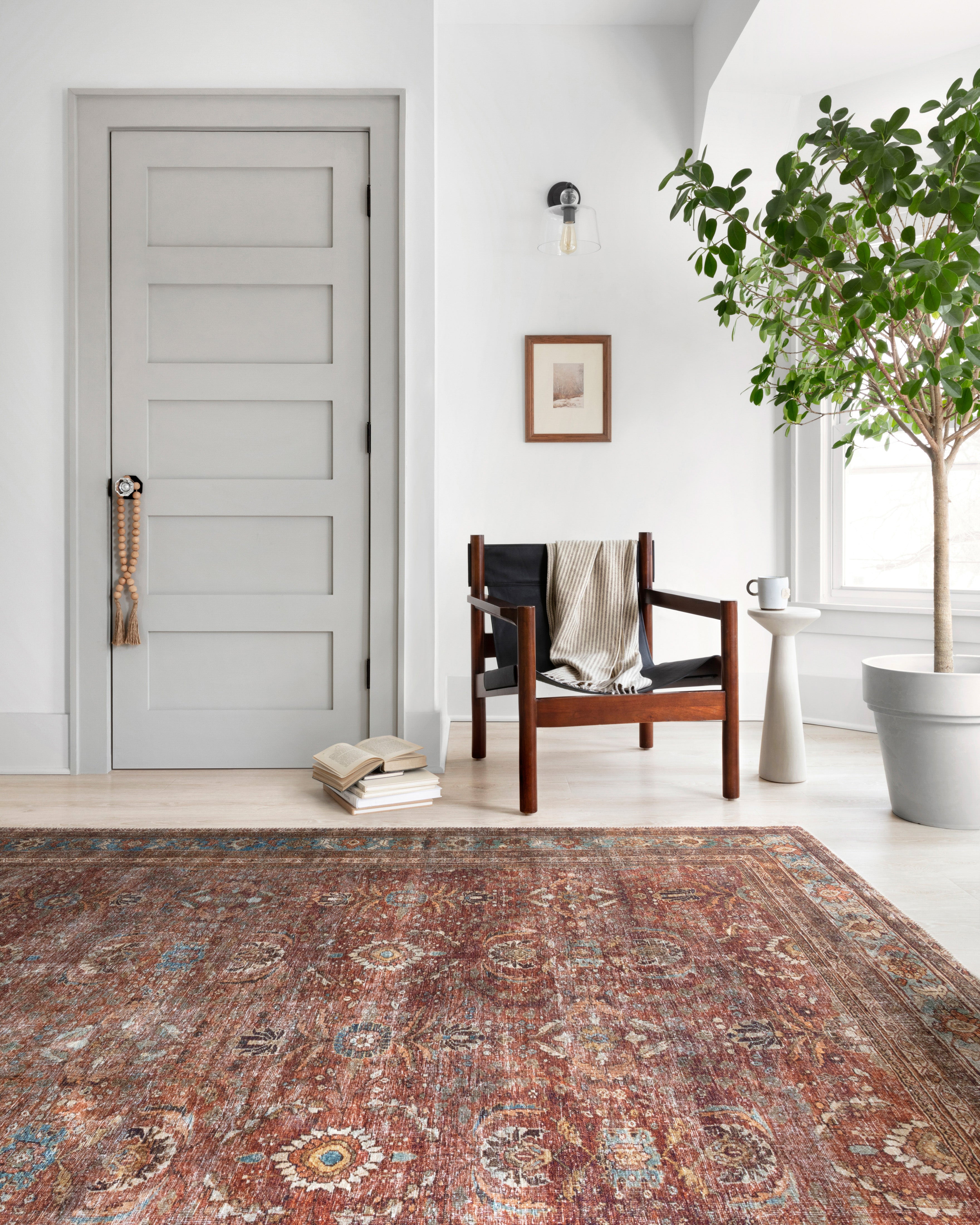 Loloi Layla Brick / Blue Rug 1-patterned Loloi