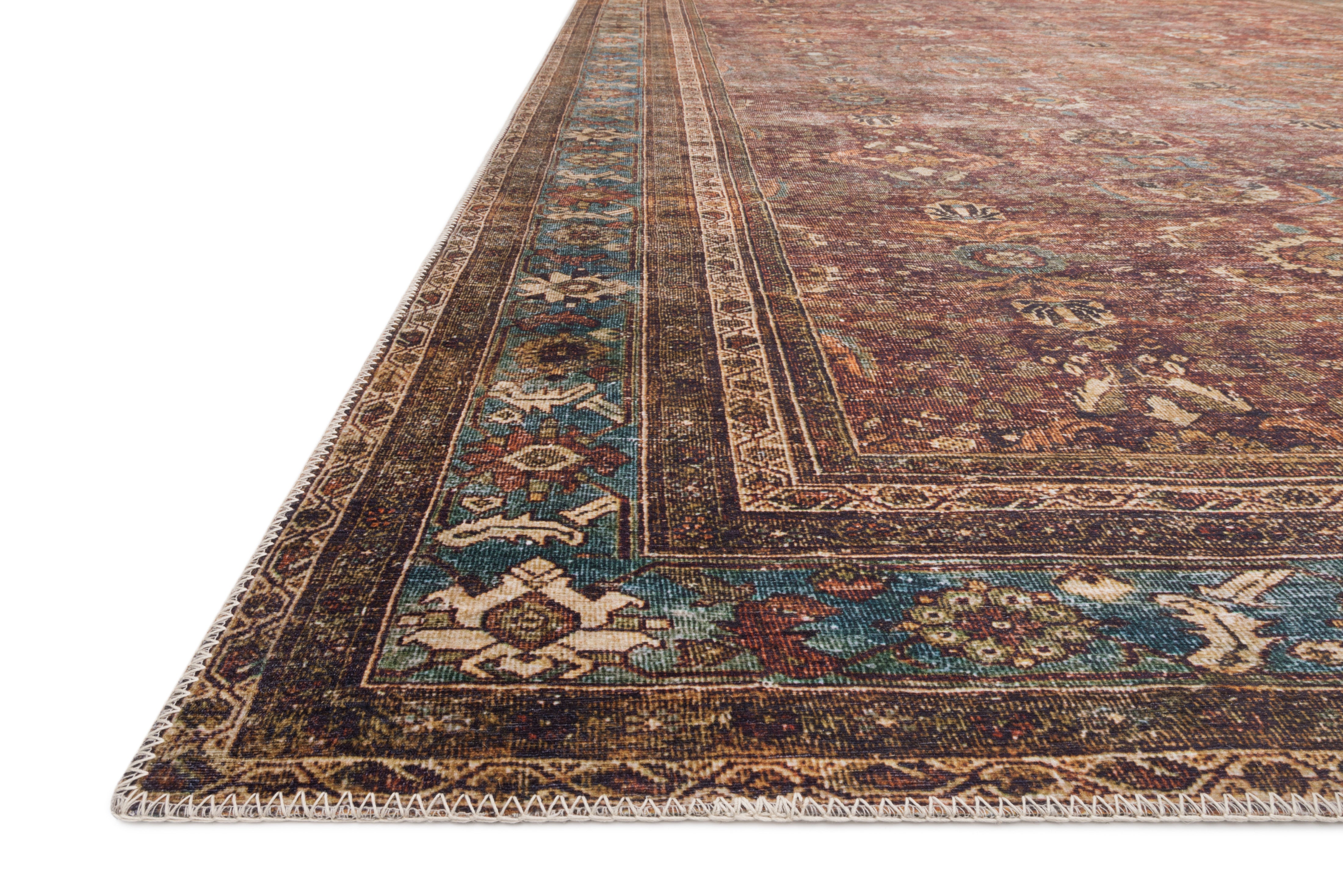 Loloi Layla Brick / Blue Rug 1-patterned Loloi