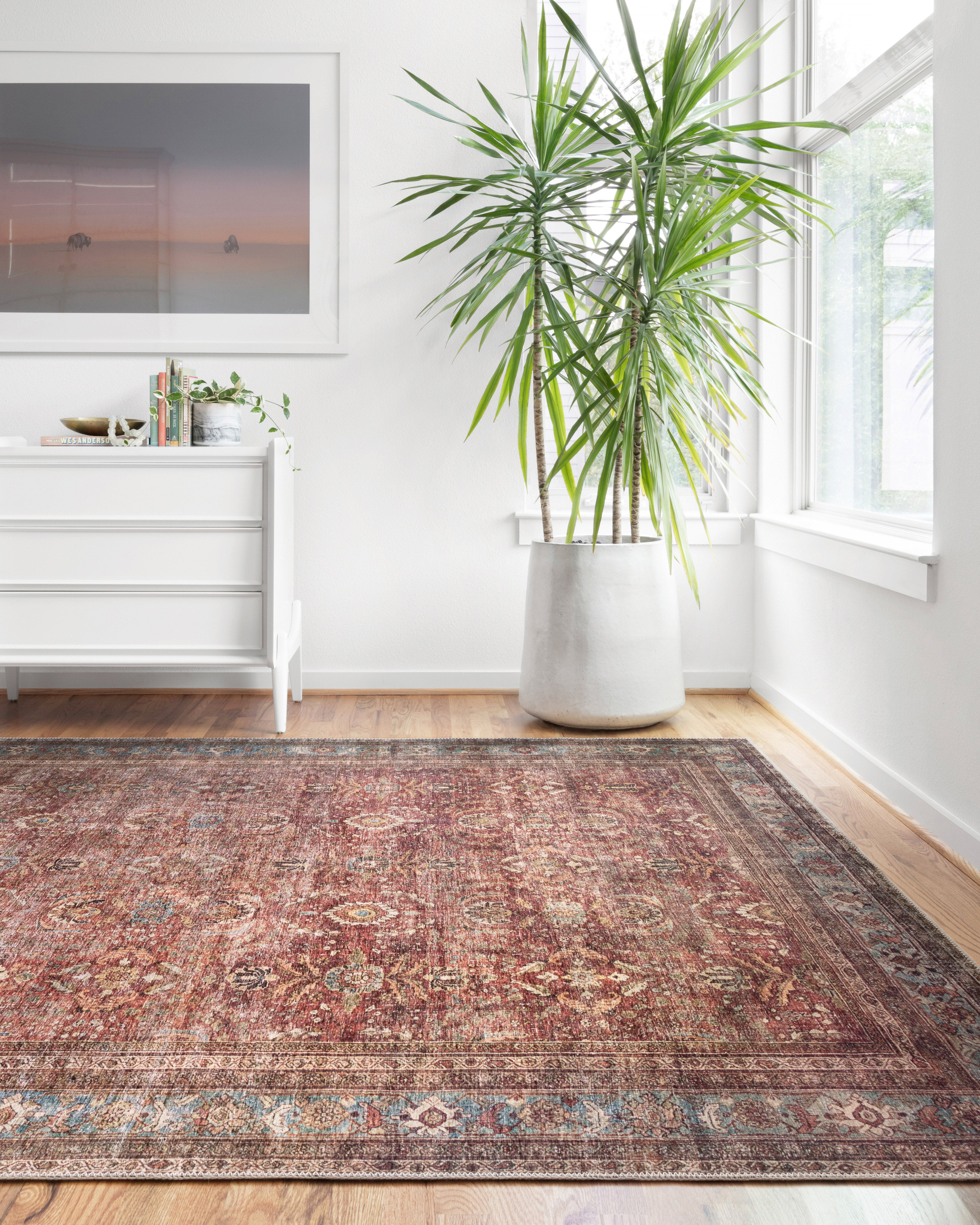 Loloi Layla Brick / Blue Rug 1-patterned Loloi