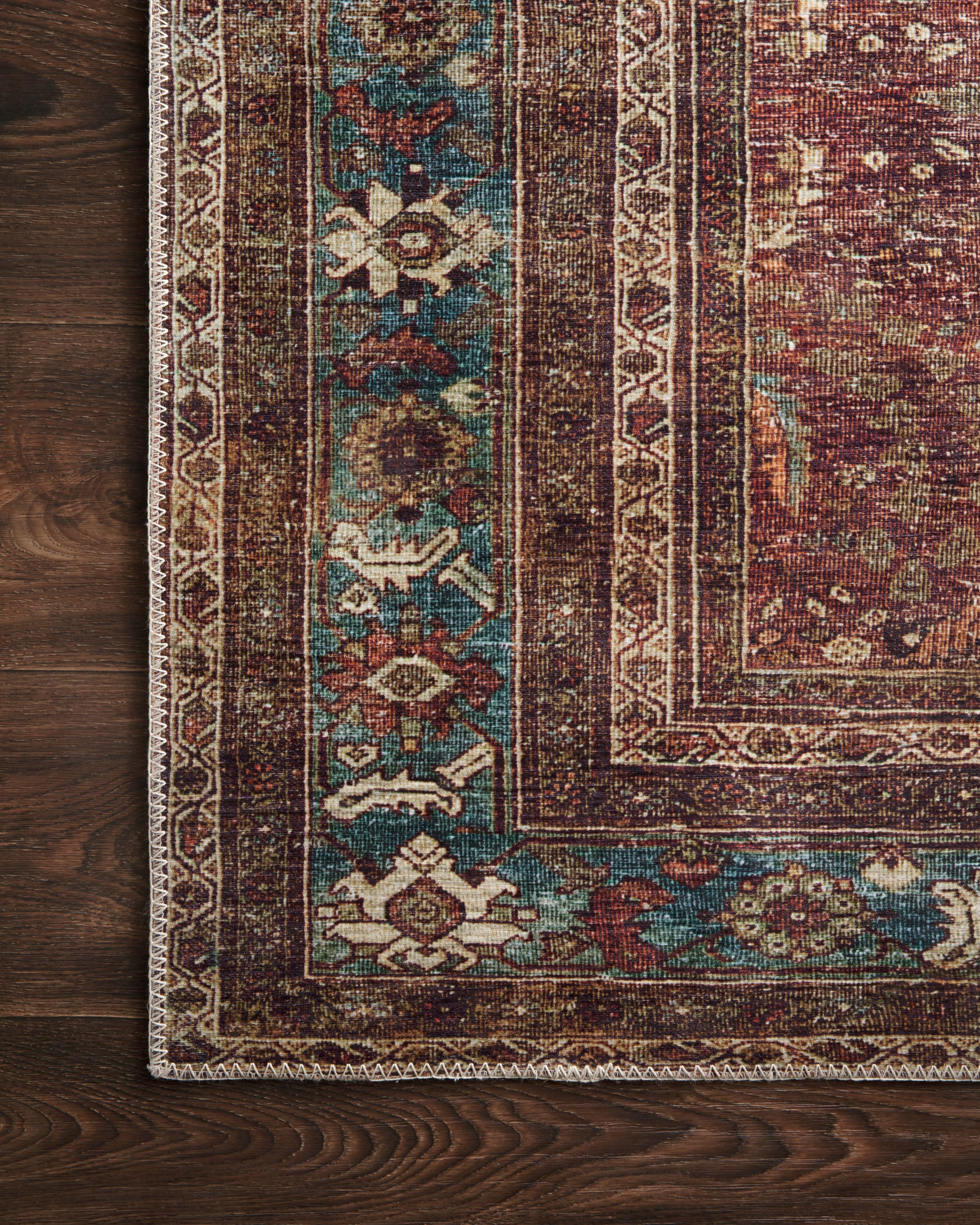 Loloi Layla Brick / Blue Rug 1-patterned Loloi
