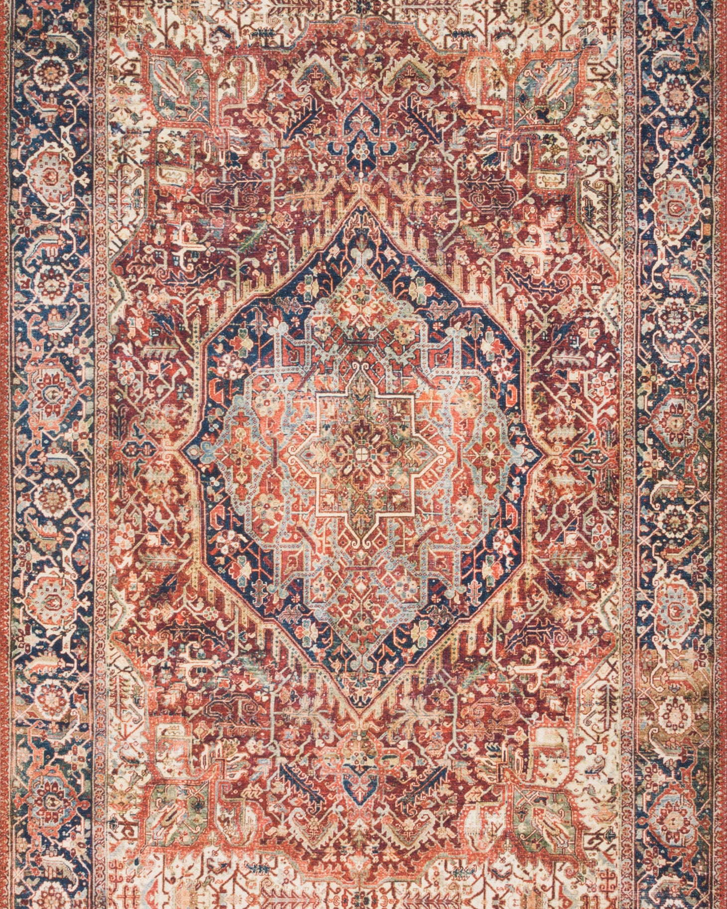 Loloi Layla Red / Navy Rug 2-RUGS - patterned Loloi