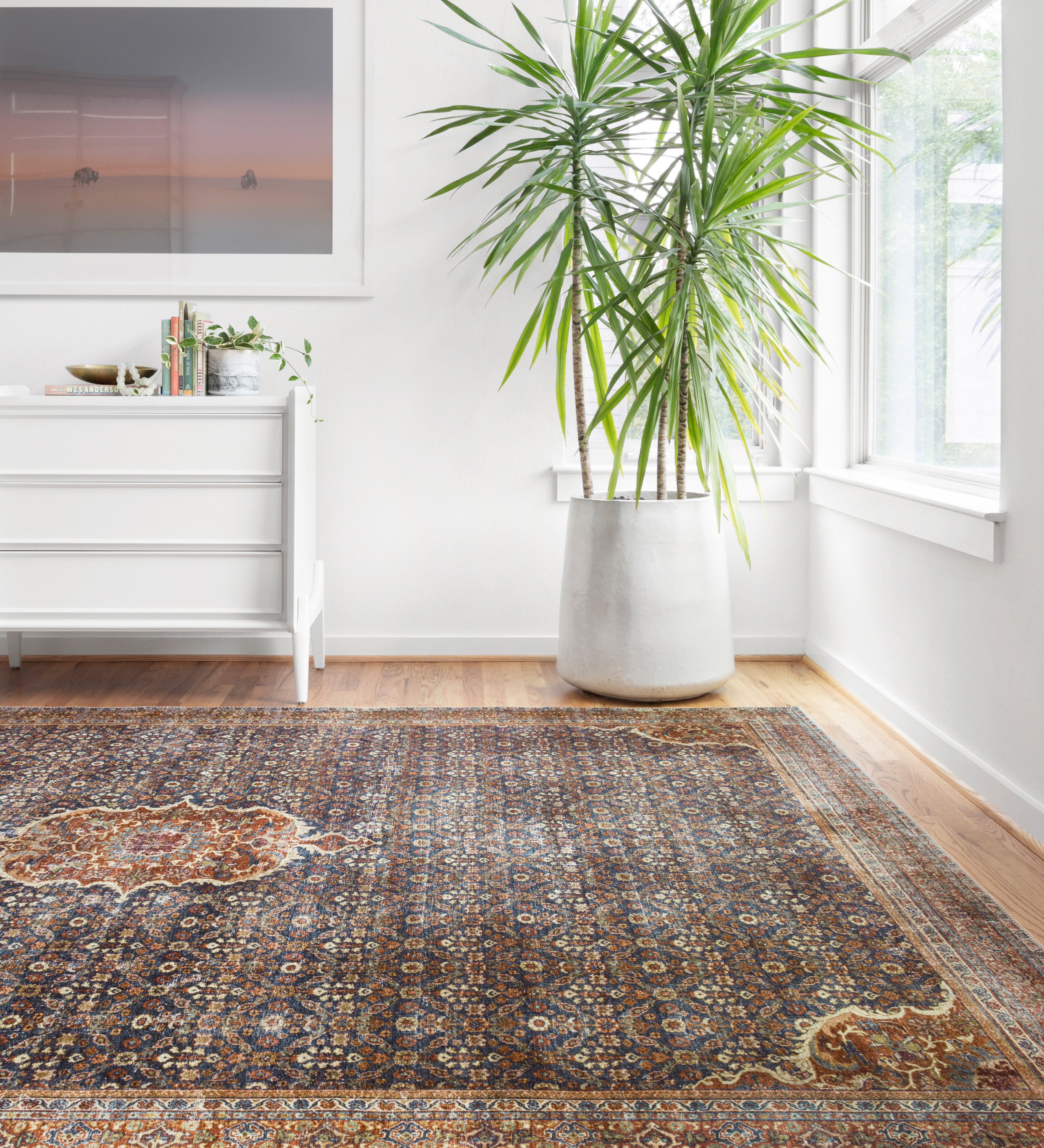 Loloi Layla Cobalt Blue / Spice Rug RUGS - synthetic Loloi