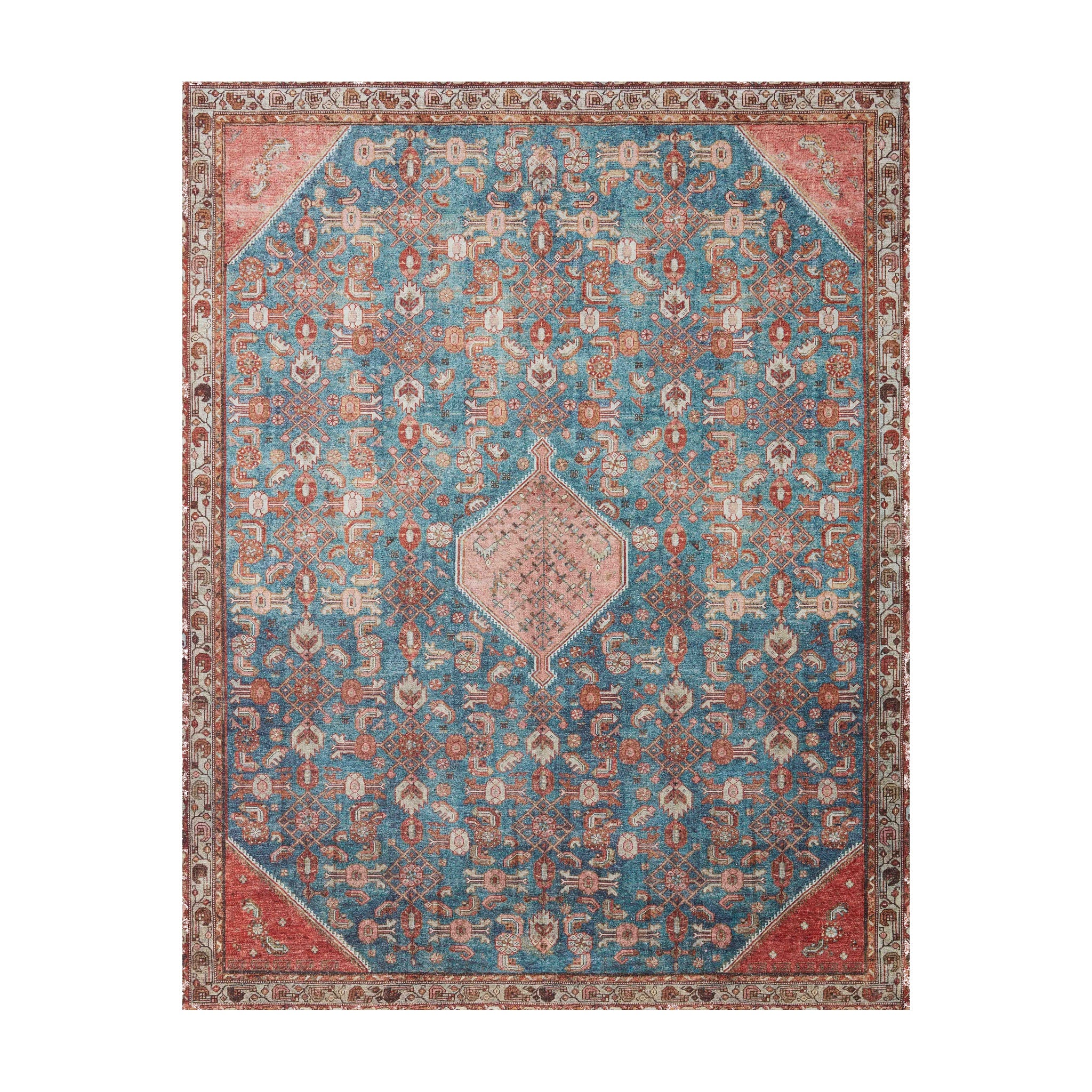 Loloi Layla Marine / Clay Rug RUGS - synthetic Loloi 18" x 18"