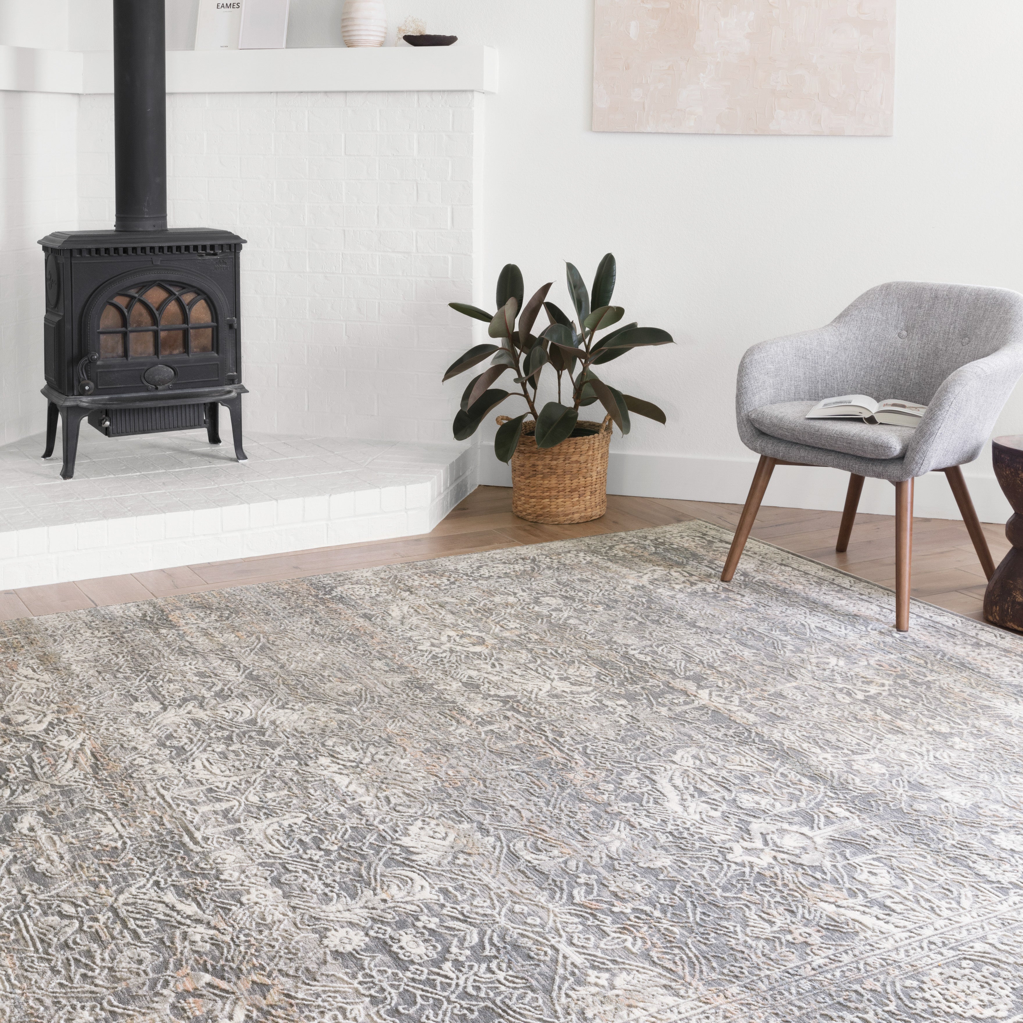 Loloi Lucia Steel / Ivory Rug RUGS - synthetic Loloi