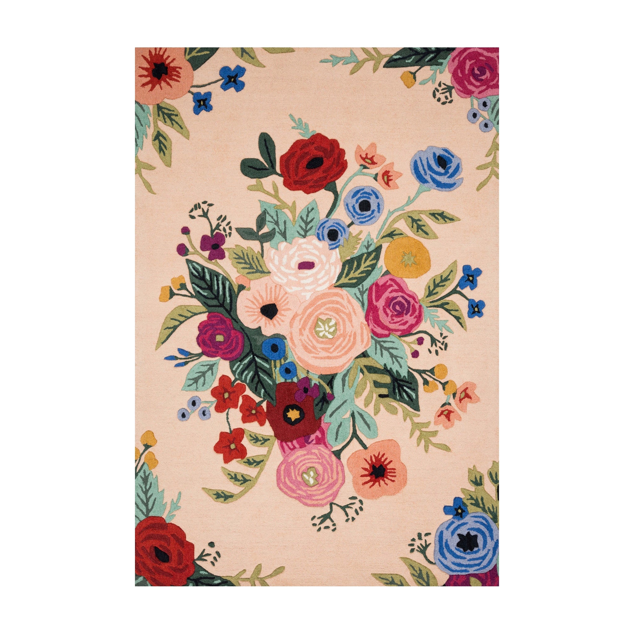 Rifle Paper Co. x Loloi Les Fleurs Blush/Multi Rug RUGS - wool Loloi 18" x 18"