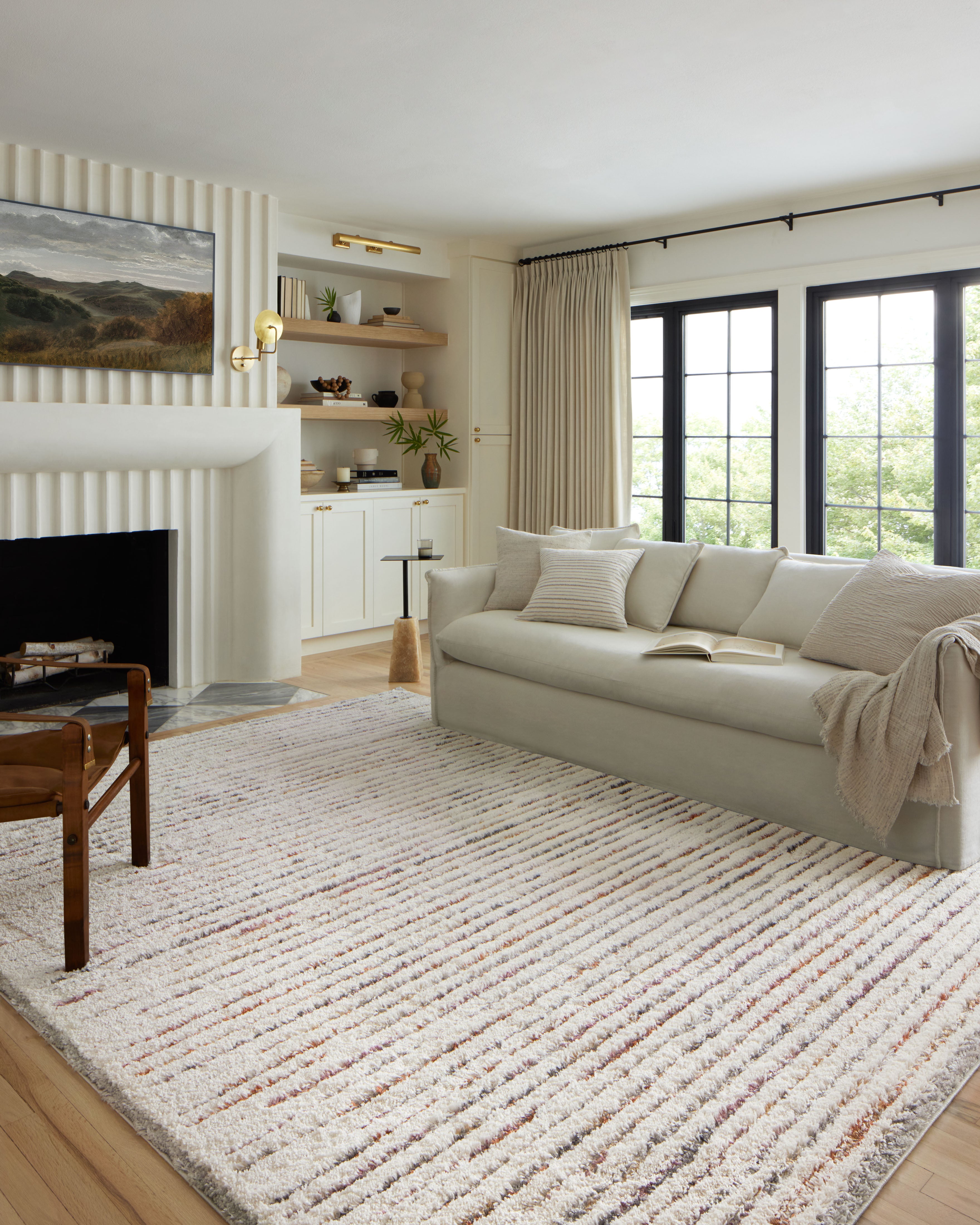 Loloi Levitt Shag Ivory / Multi Rug 0-RUGS-patterned Loloi