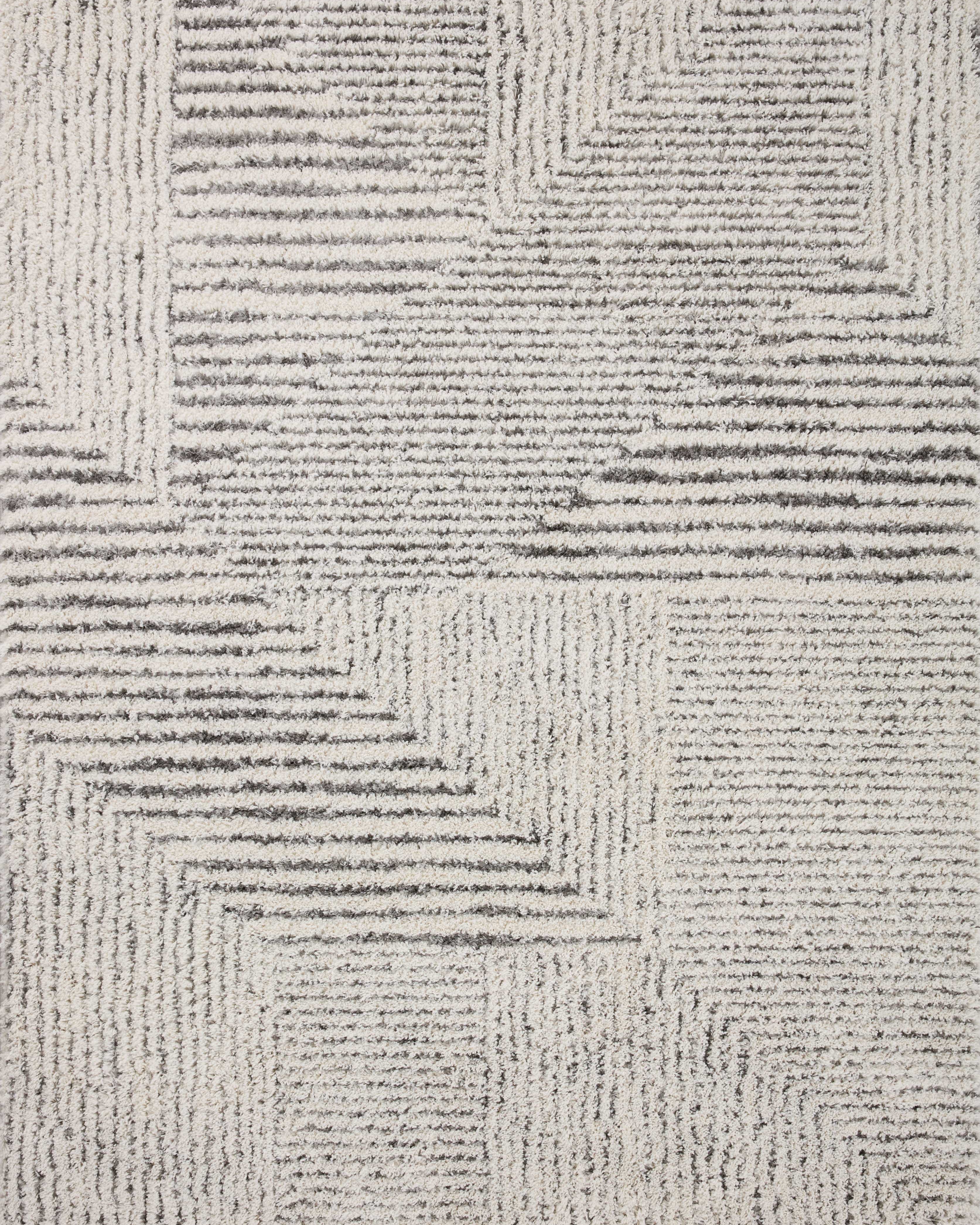 Loloi Levitt Shag Ivory / Grey Rug 0-RUGS-patterned Loloi