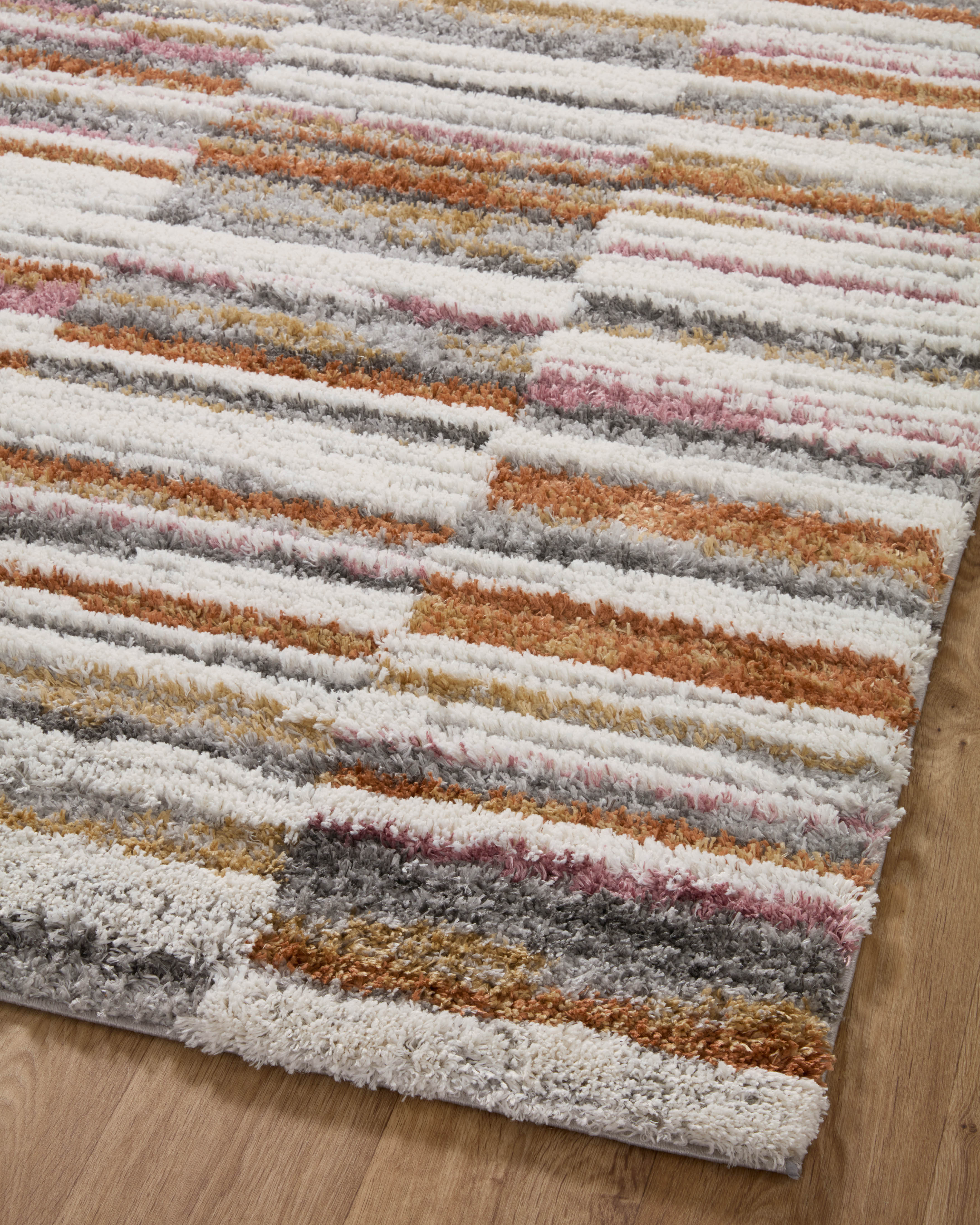 Loloi Levitt Shag Ivory / Sunset Rug RUGS - synthetic Loloi