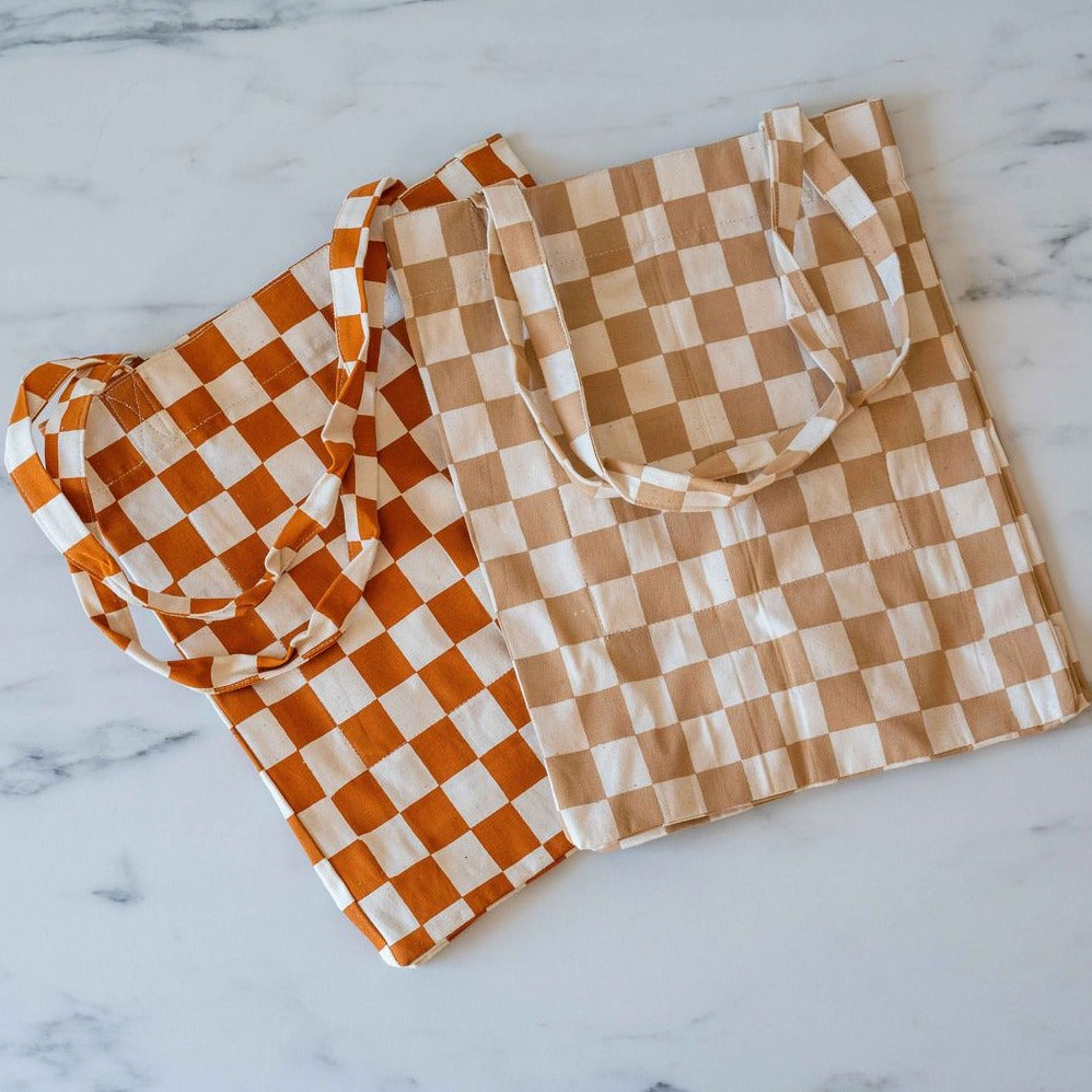 Check Pattern Tote Bag - Rug & Weave