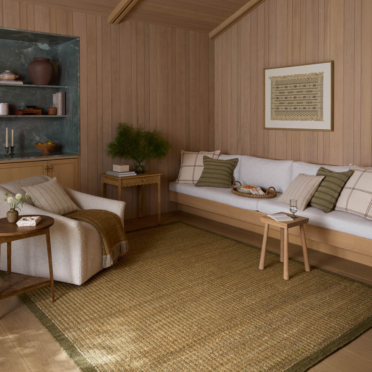 Amber Lewis x Loloi Lilah Natural / Olive Rug RUGS - wool Loloi