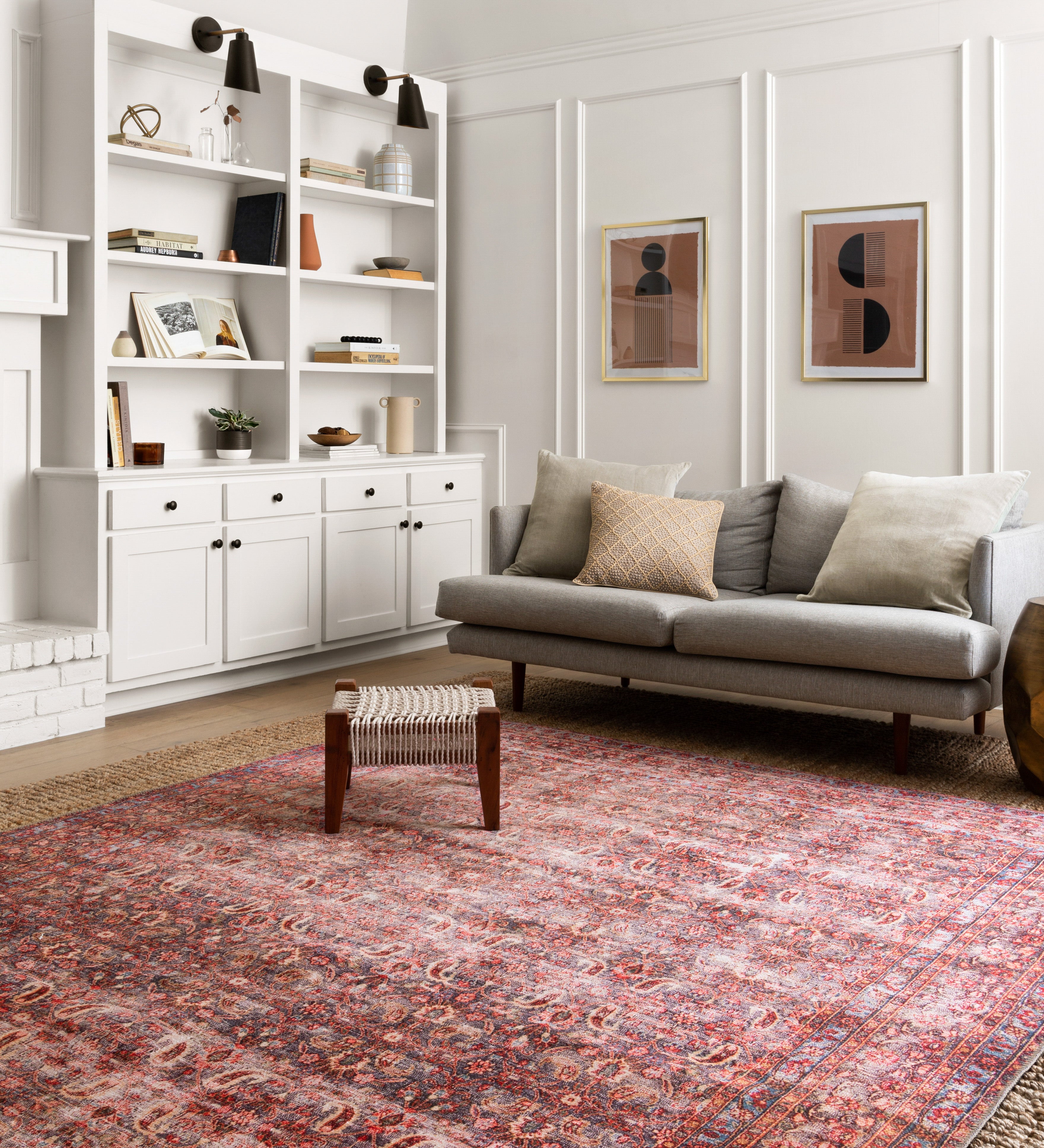 Loloi Loren Eggplant / Crimson Rug RUGS - synthetic Loloi