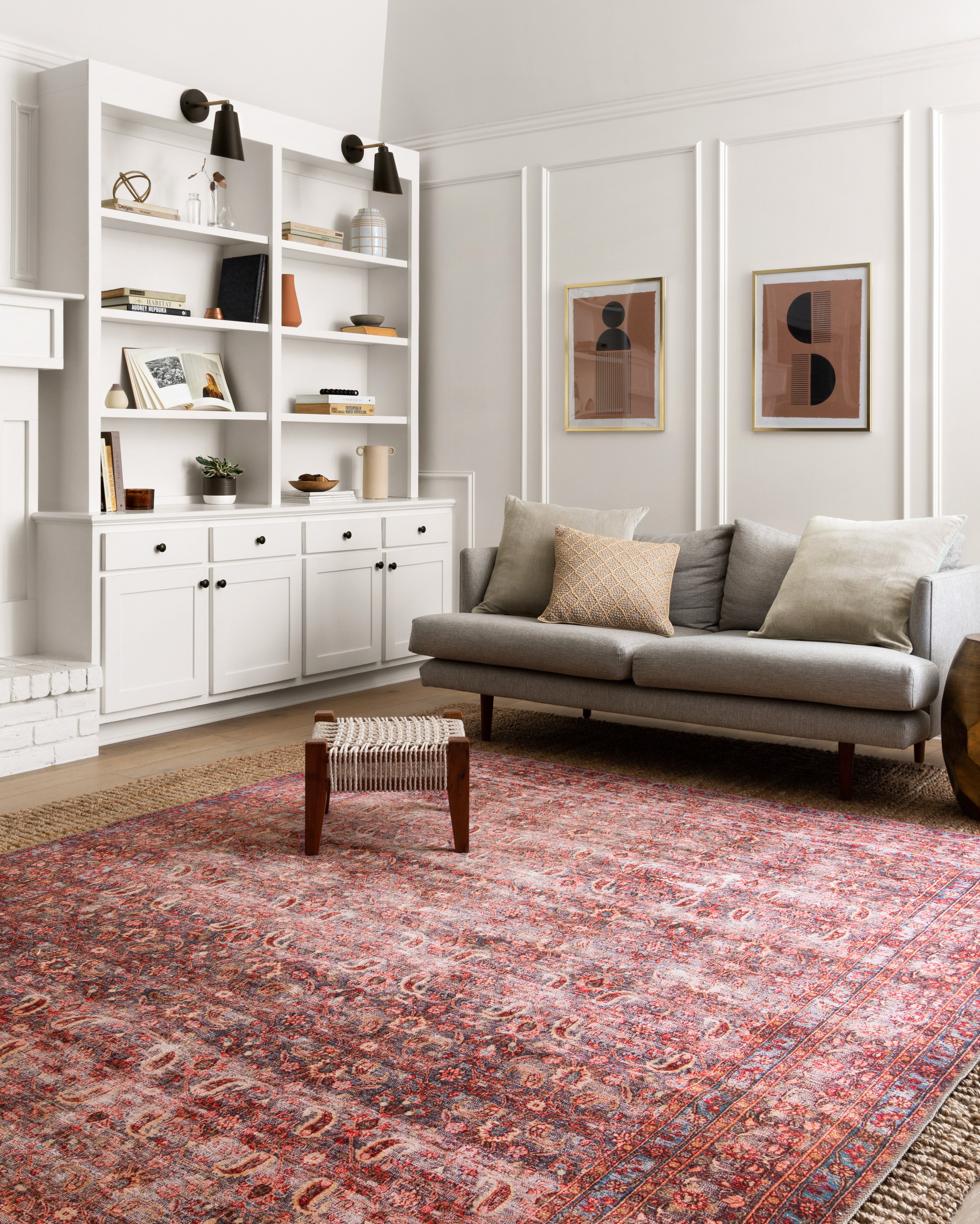 Loloi Loren Eggplant / Crimson Rug RUGS - synthetic Loloi