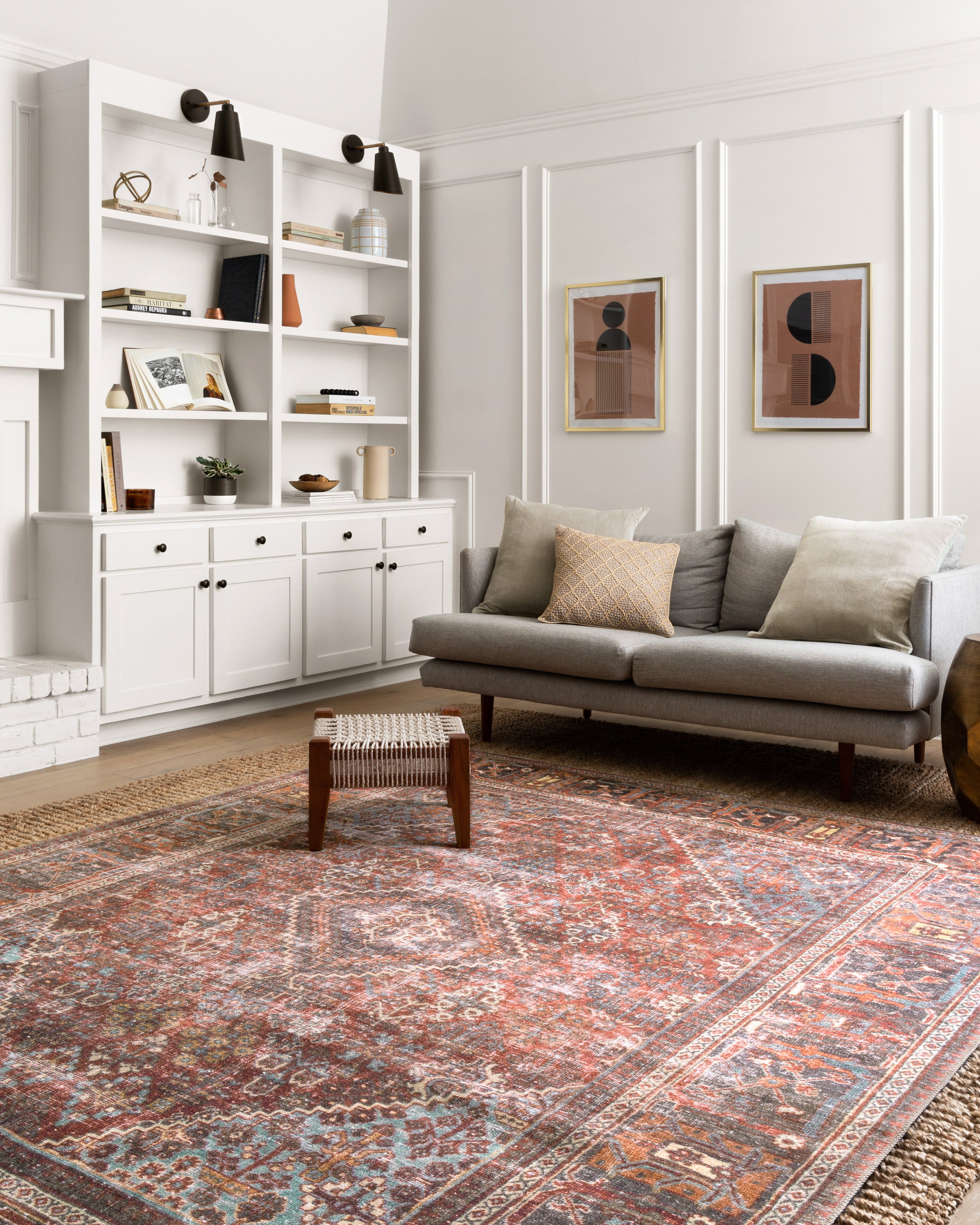 Loloi Loren Brick / Midnight Rug 2-RUGS-patterned Loloi