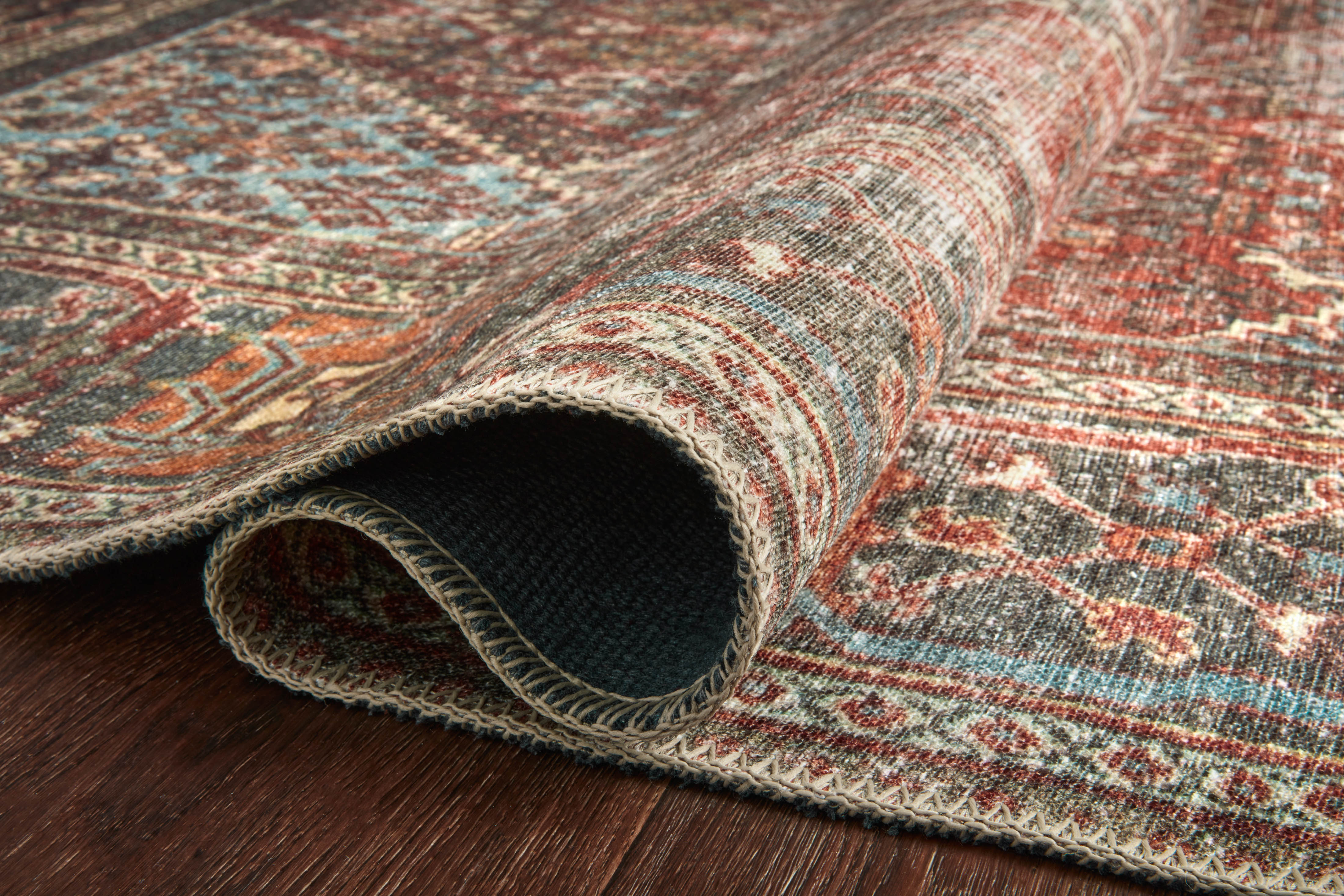 Loloi Loren Brick / Midnight Rug 2-RUGS-patterned Loloi