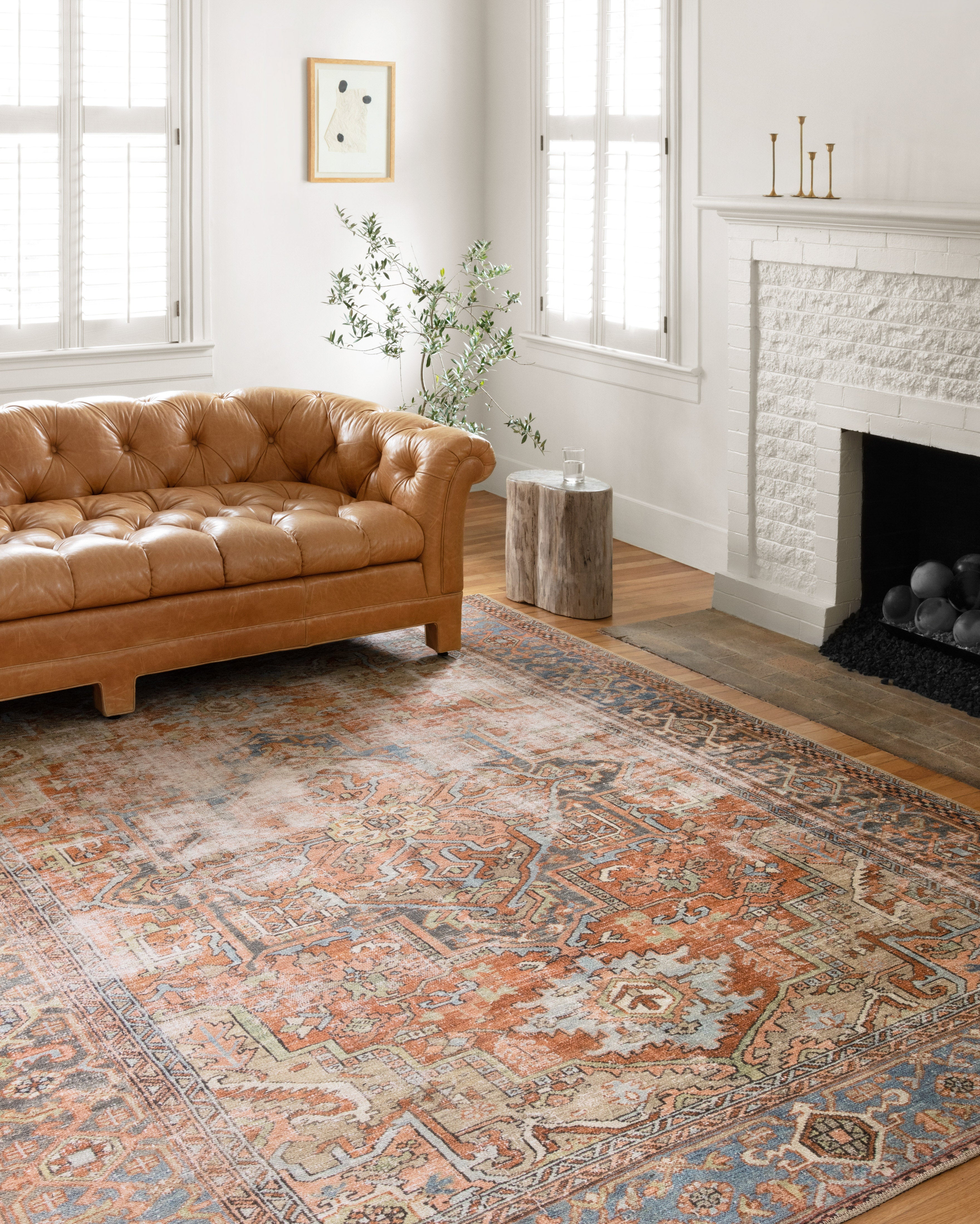 Loloi Loren Terracotta / Sky Rug 2-patterned rugs Loloi