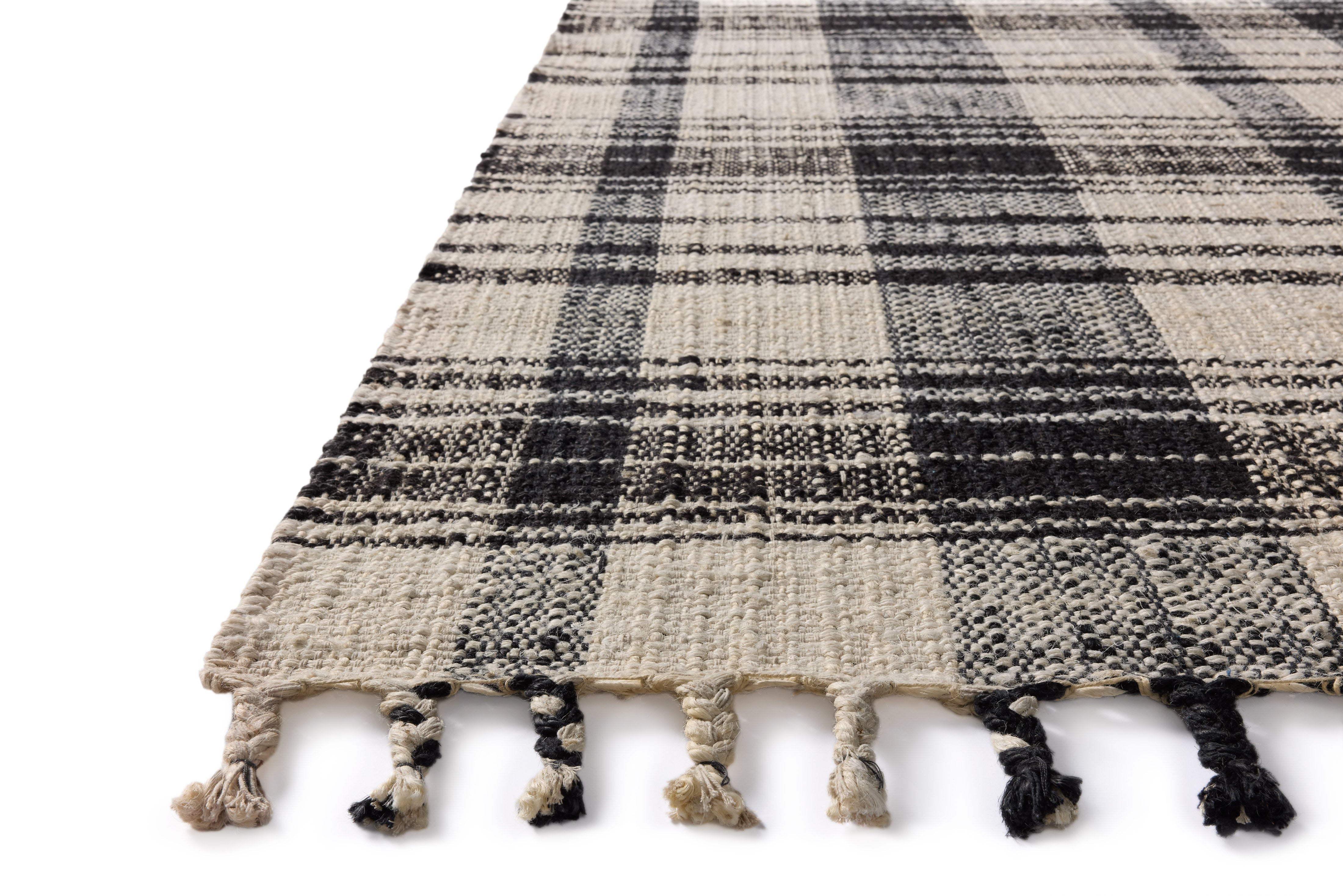 Magnolia Home by Joanna Gaines x Loloi Louie Ivory / Black RUGS - jute Loloi