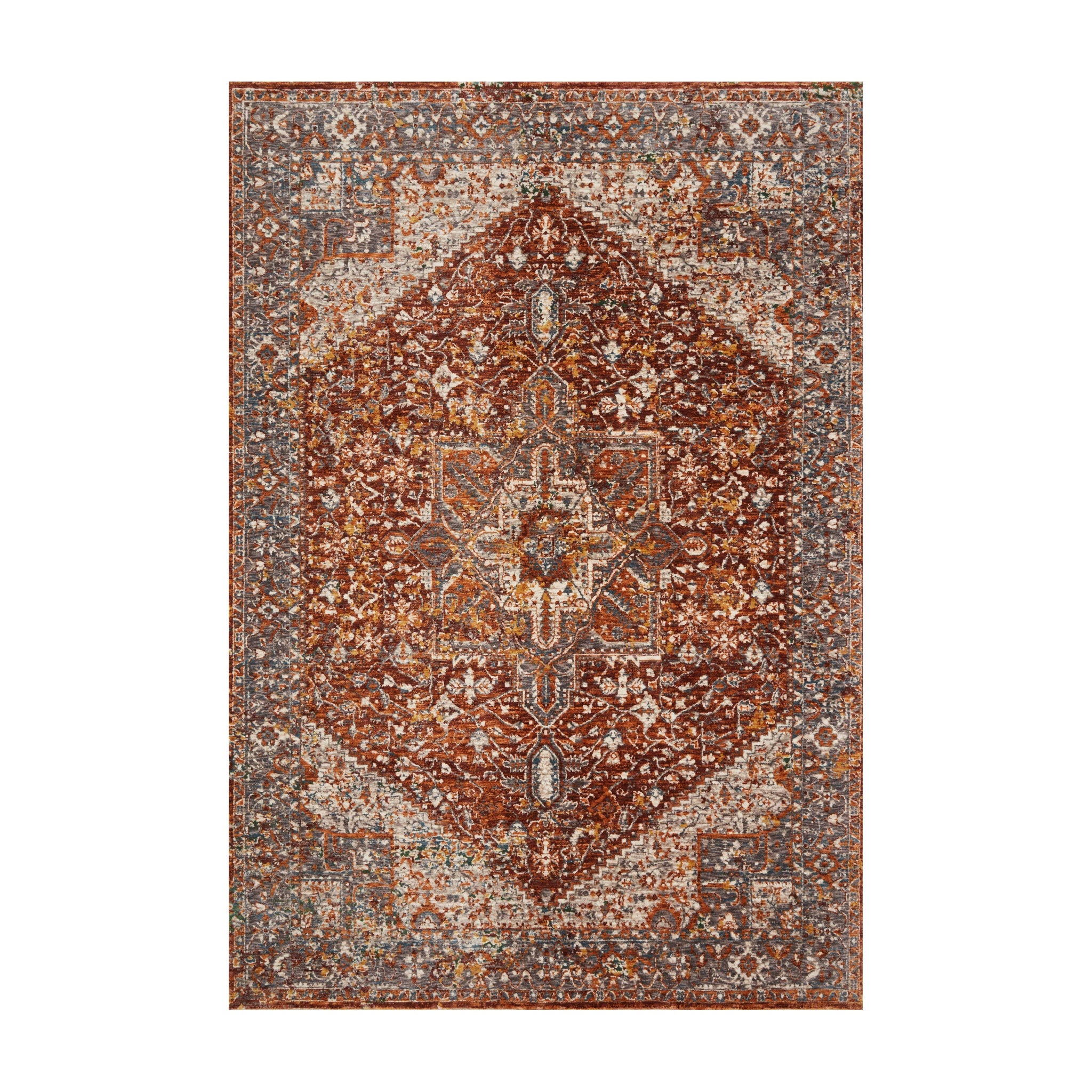 Loloi Lourdes Rust / Multi Rug RUGS - synthetic Loloi 18" x 18"